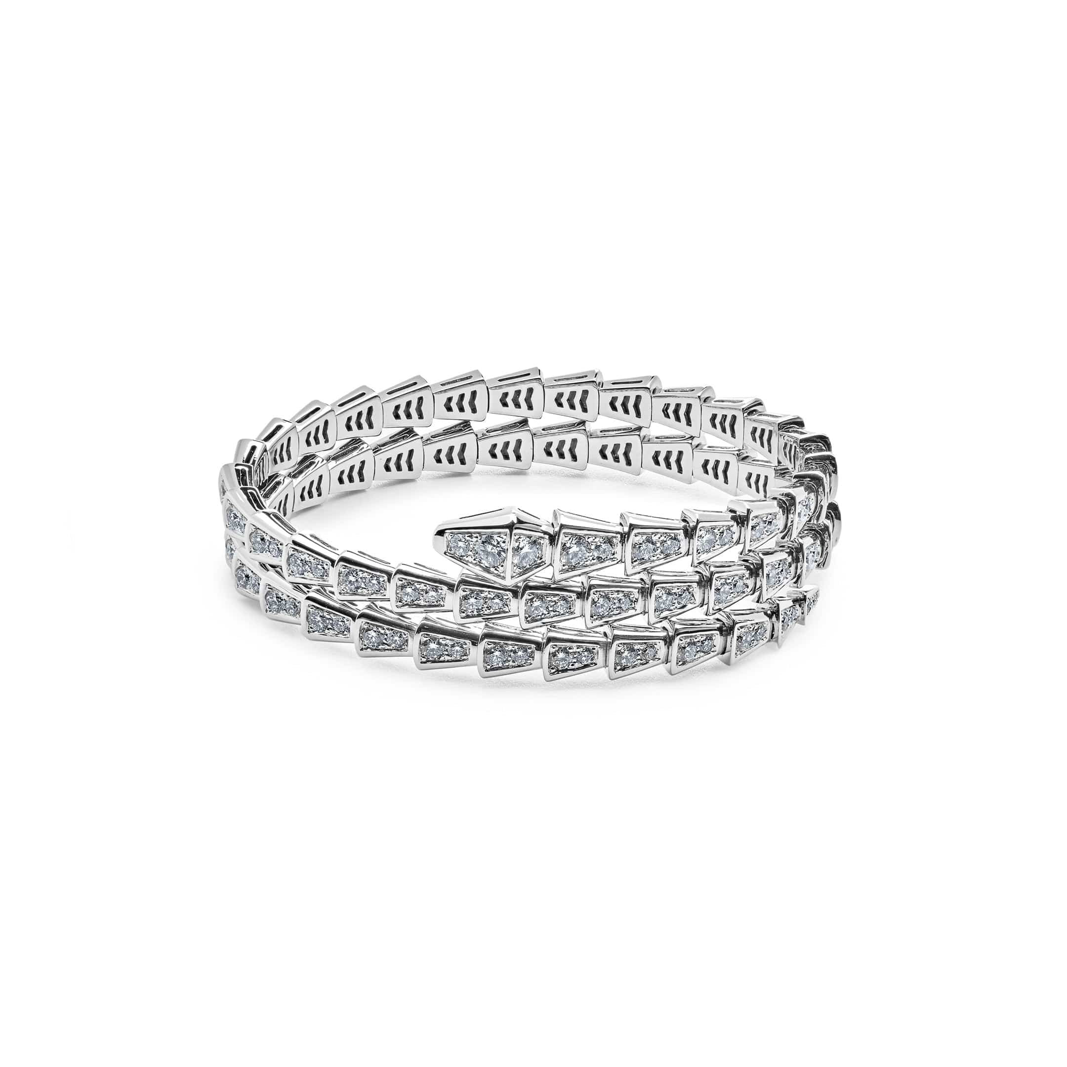 BVLGARI Serpenti Two-Coil Bracelet White Gold Diamond 357274 - Premium Luxury Product