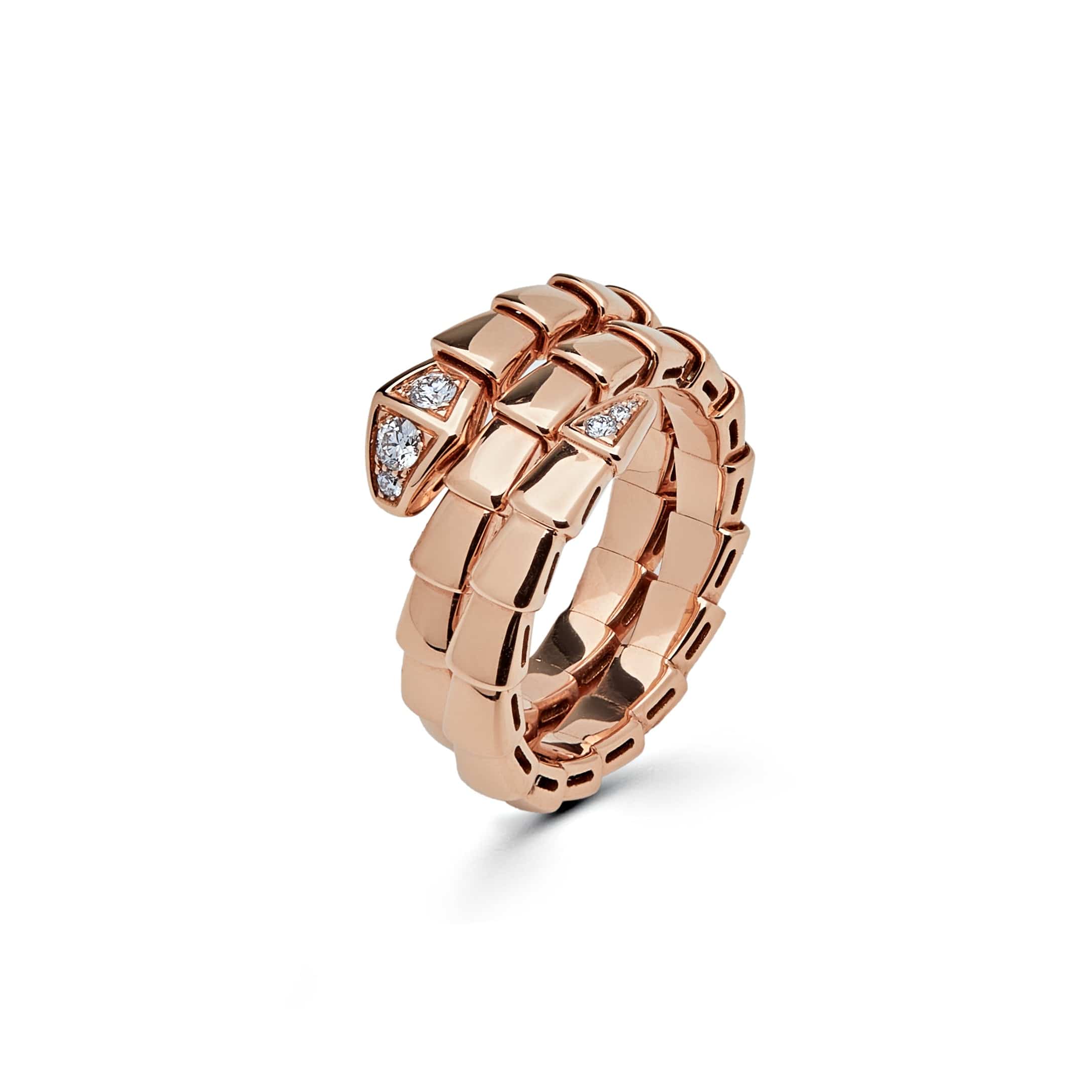 BVLGARI Serpenti Viper Ring Rose Gold and Diamonds 357876 - Premium Luxury Product