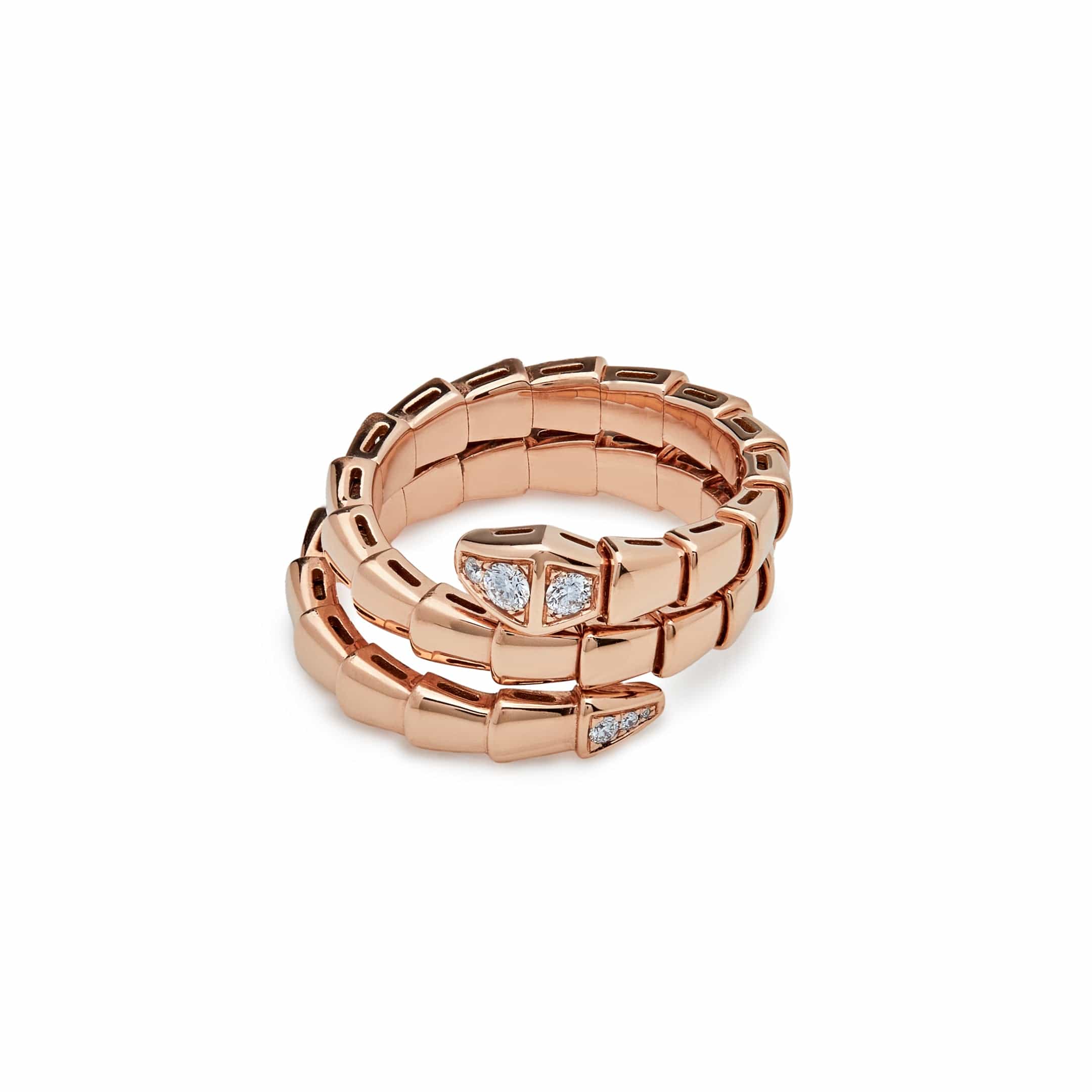 BVLGARI Serpenti Viper Ring Rose Gold and Diamonds 357876 - Premium Luxury Product