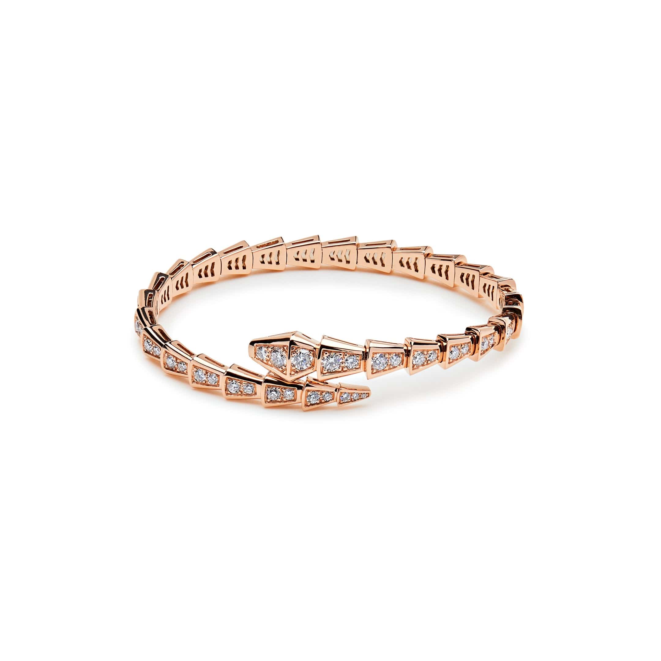 Bvlgari Serpenti Viper Bracelet Rose Gold with Diamond Pavé 353792 - Premium Luxury Product