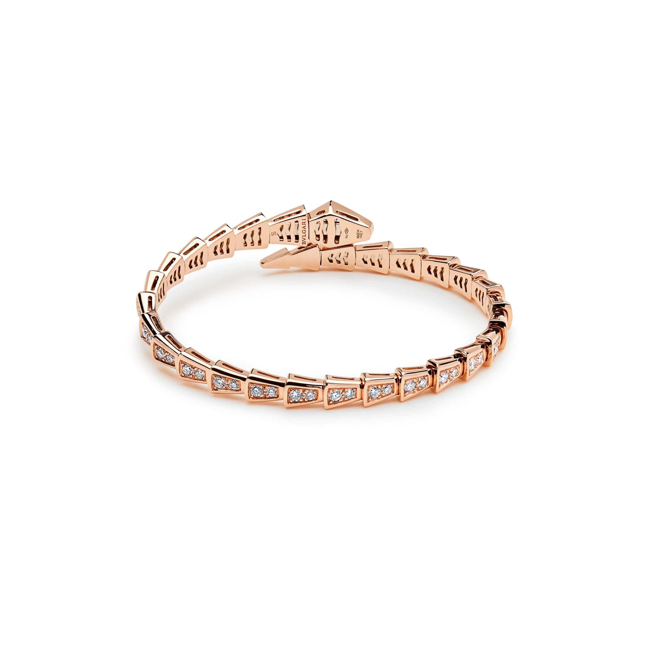 Bvlgari Serpenti Viper Bracelet Rose Gold with Diamond Pavé 353792 - Premium Luxury Product