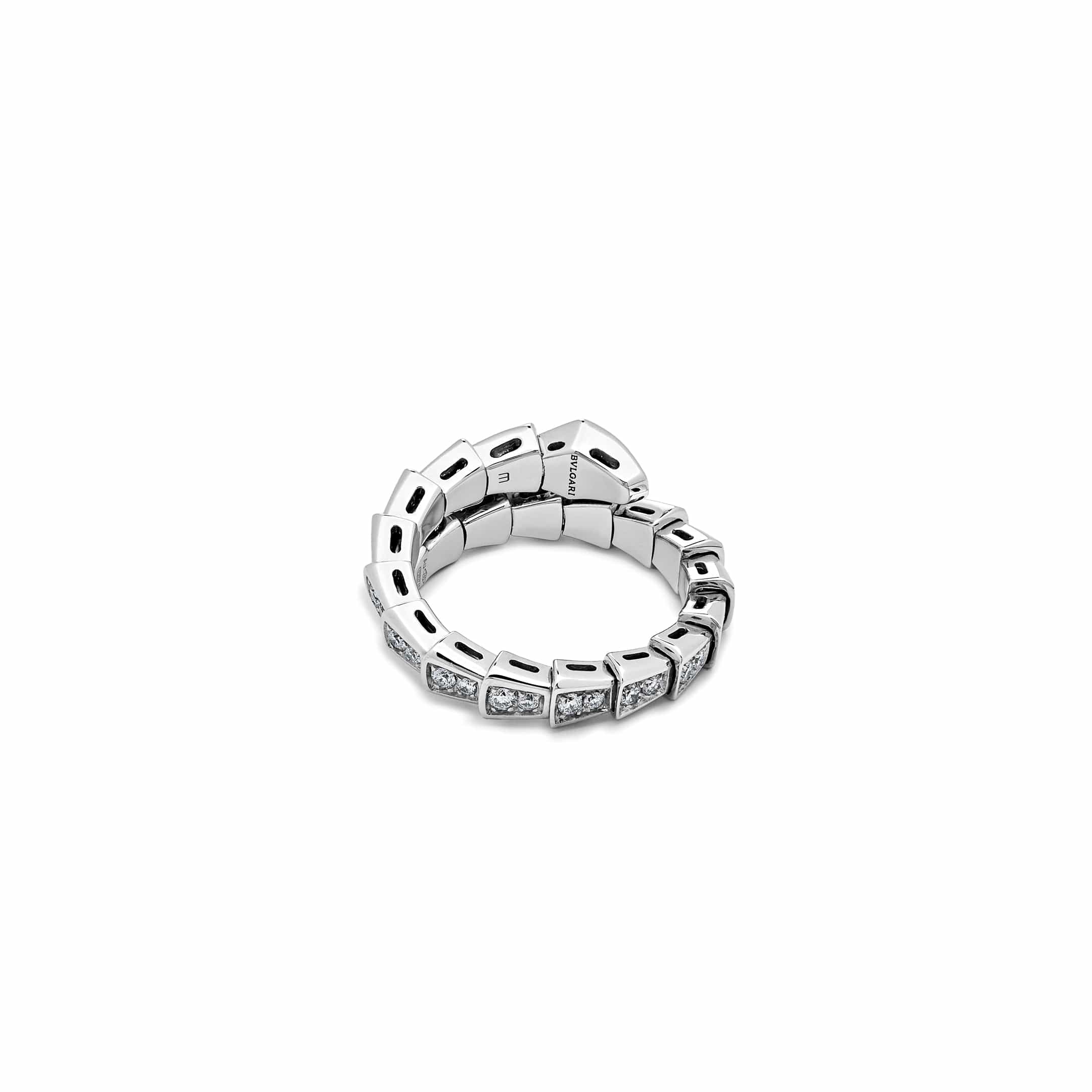 BVLGARI Serpenti Viper White Gold Diamond Ring 354708 - Premium Luxury Product