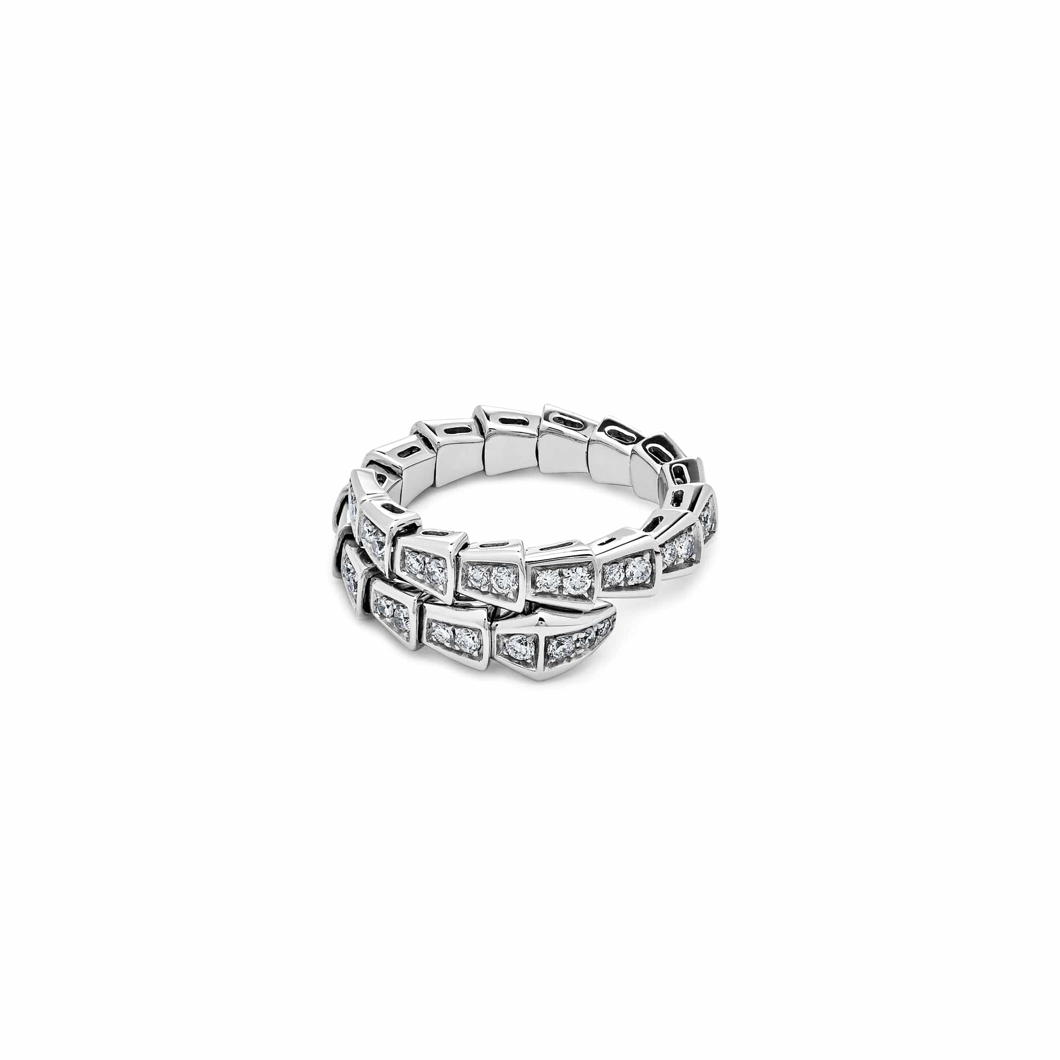 BVLGARI Serpenti Viper White Gold Diamond Ring 354708 - Premium Luxury Product