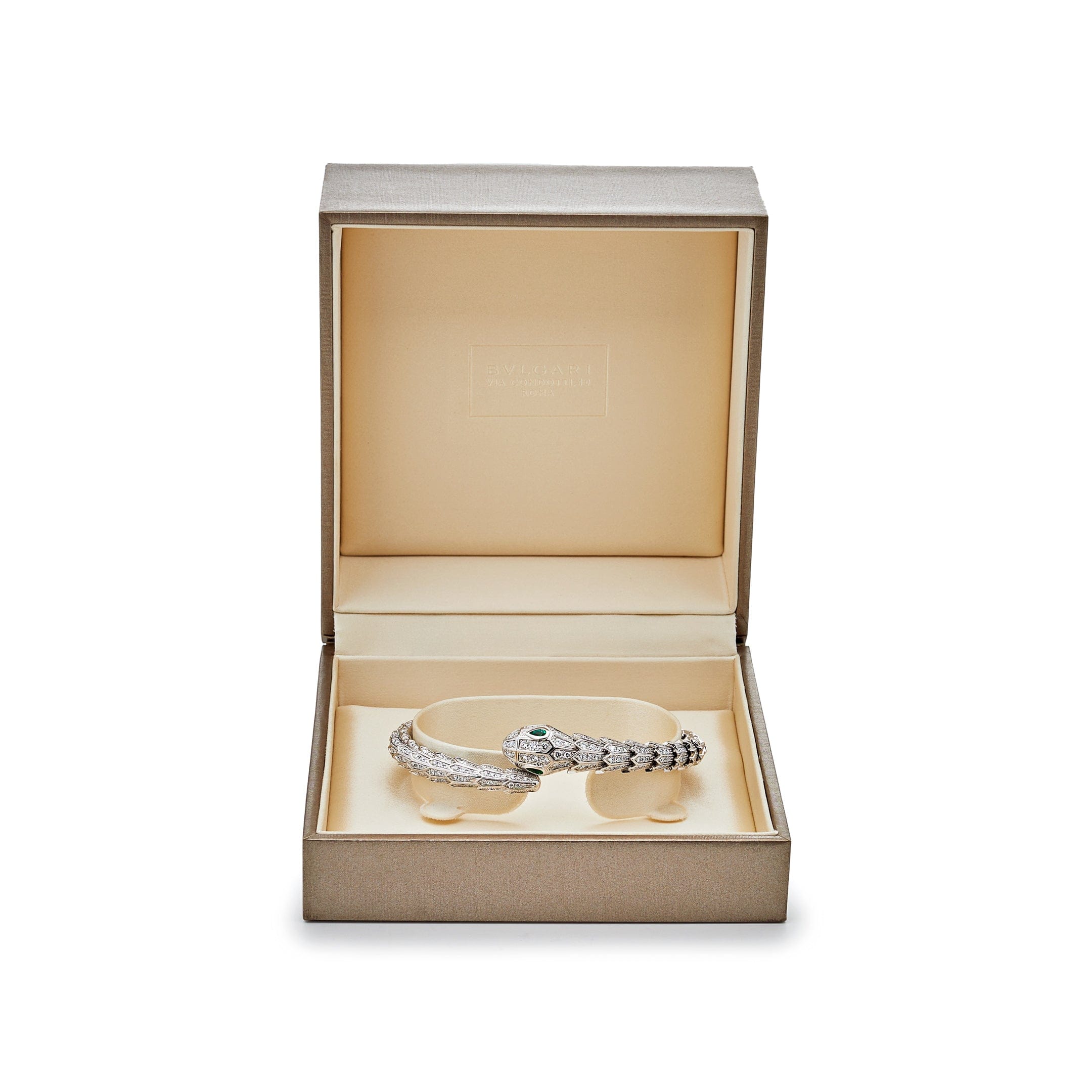 BVLGARI Serpenti White Gold Diamond and Emerald Bracelet 356903 - Premium Luxury Product