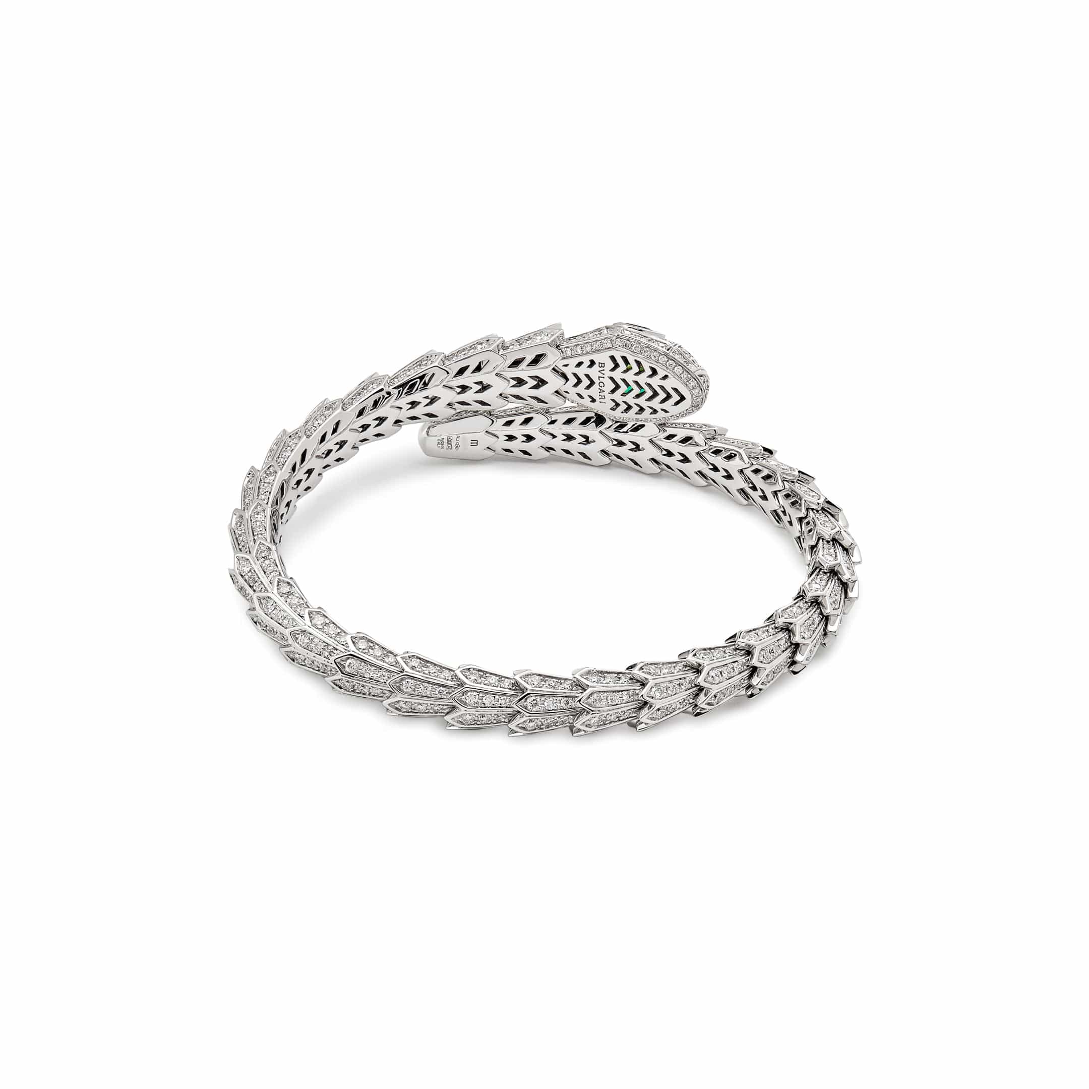 BVLGARI Serpenti White Gold Diamond and Emerald Bracelet 356903 - Premium Luxury Product
