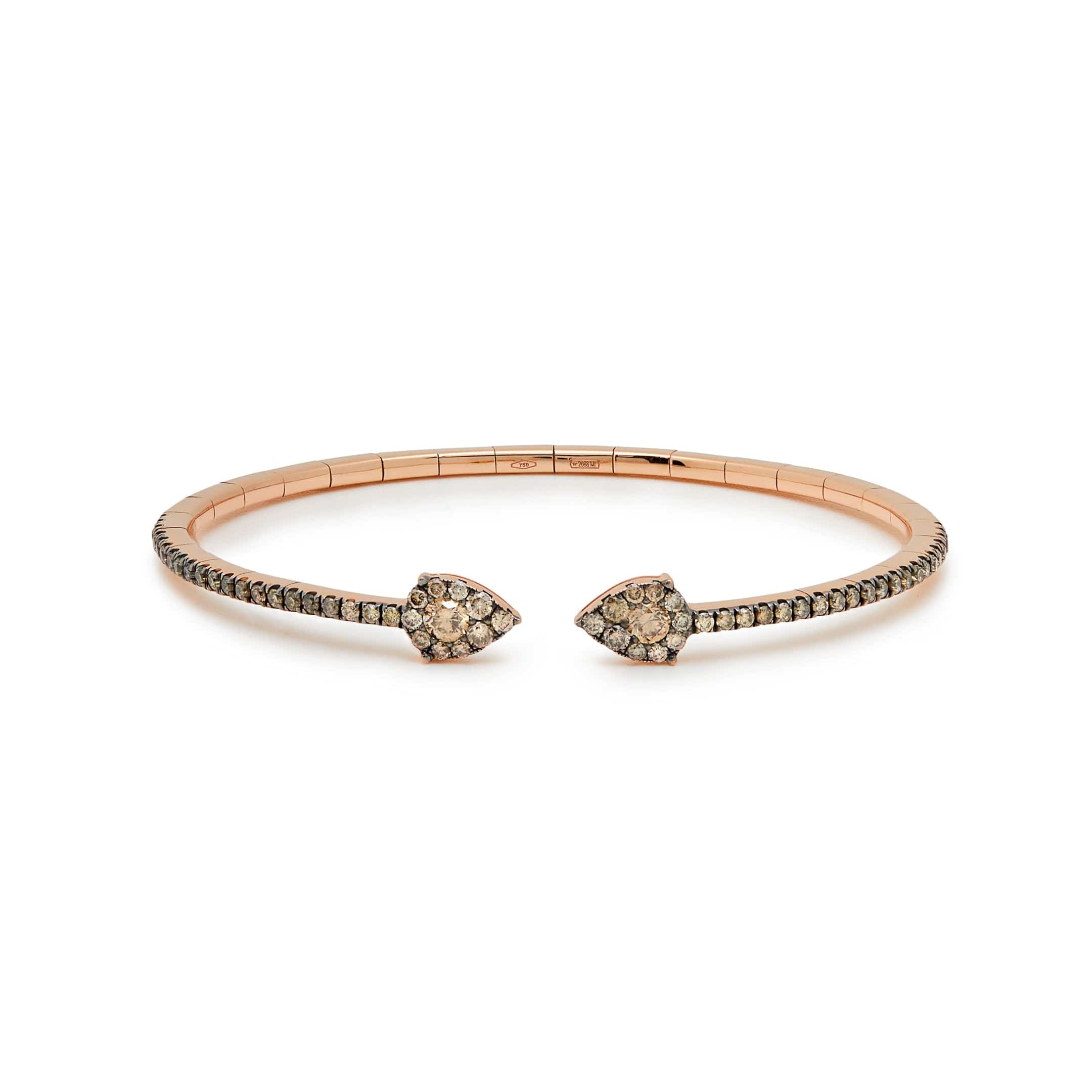 Champagne Diamond Flexible Cuff Bracelet
