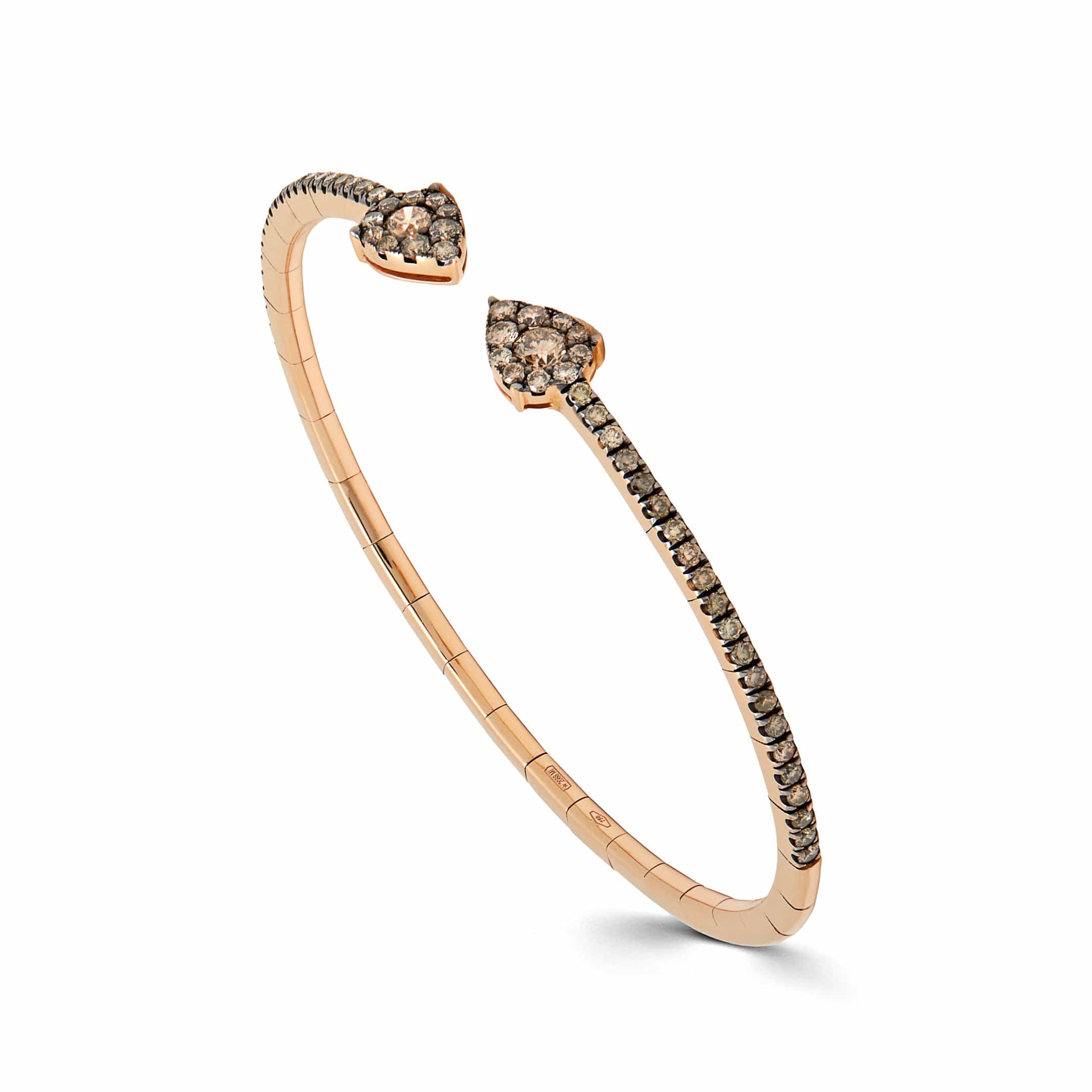 Champagne Diamond Flexible Cuff Bracelet