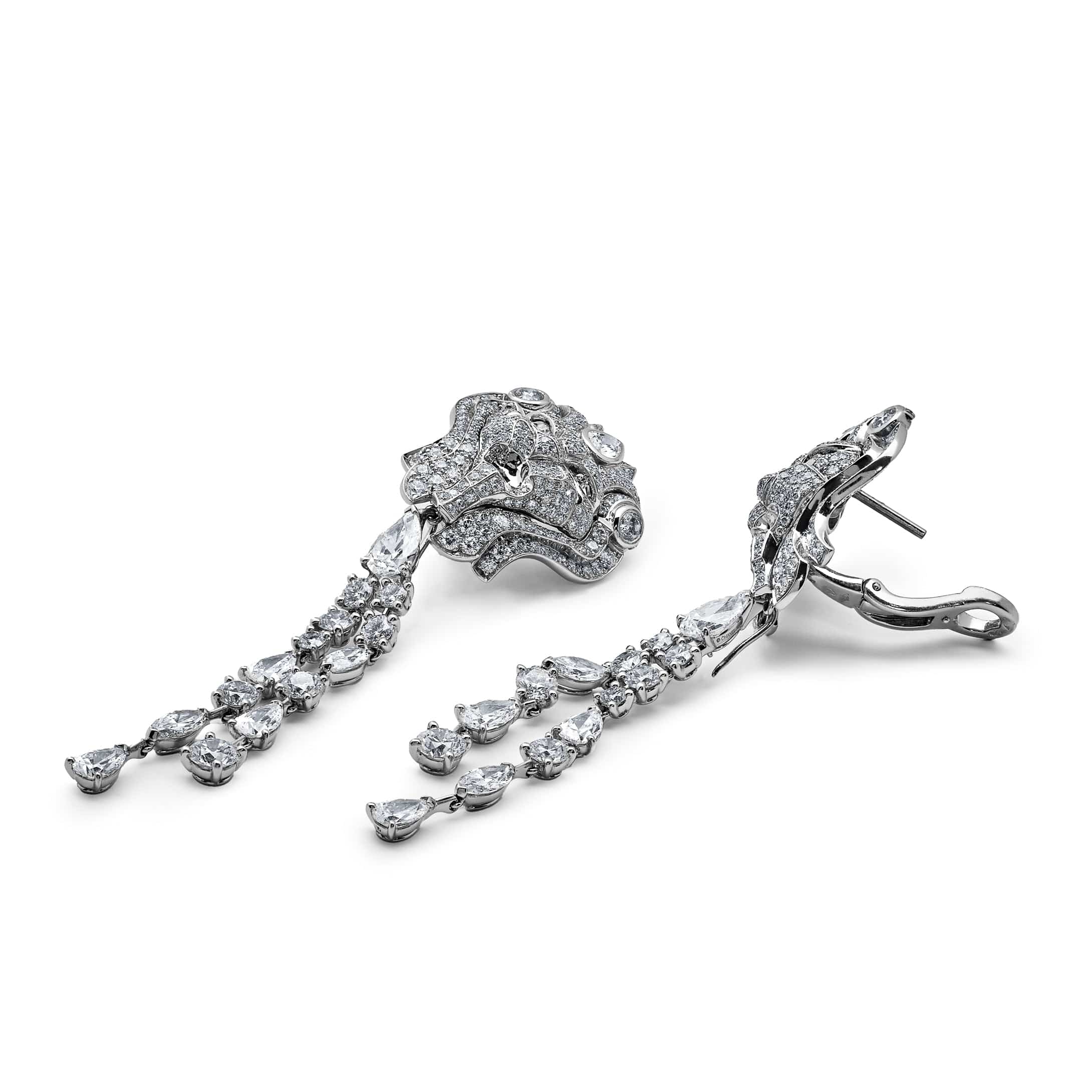 Chanel Lion Royal Earrings in White Gold and Diamonds J60875 - Premium Luxury Product