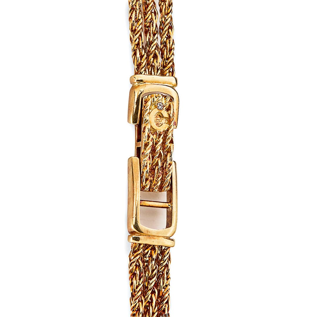 Chopard Vintage Yellow Gold Blue Sapphire Diamond Watch - Premium Luxury Product