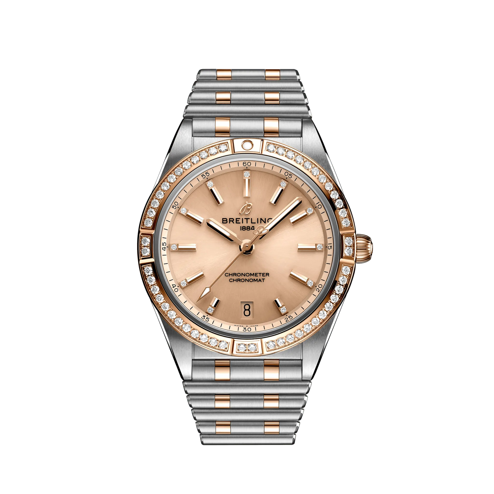 Breitling Chronomat Automatic 36 18k Red Gold & Stainless Steel & Diamond Men's Watch - Premium Luxury Product