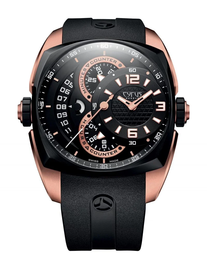 Cyrus Klepcys Chronograph 18K Rose Gold & Black DLC Steel Men's Watch - Premium Luxury Product