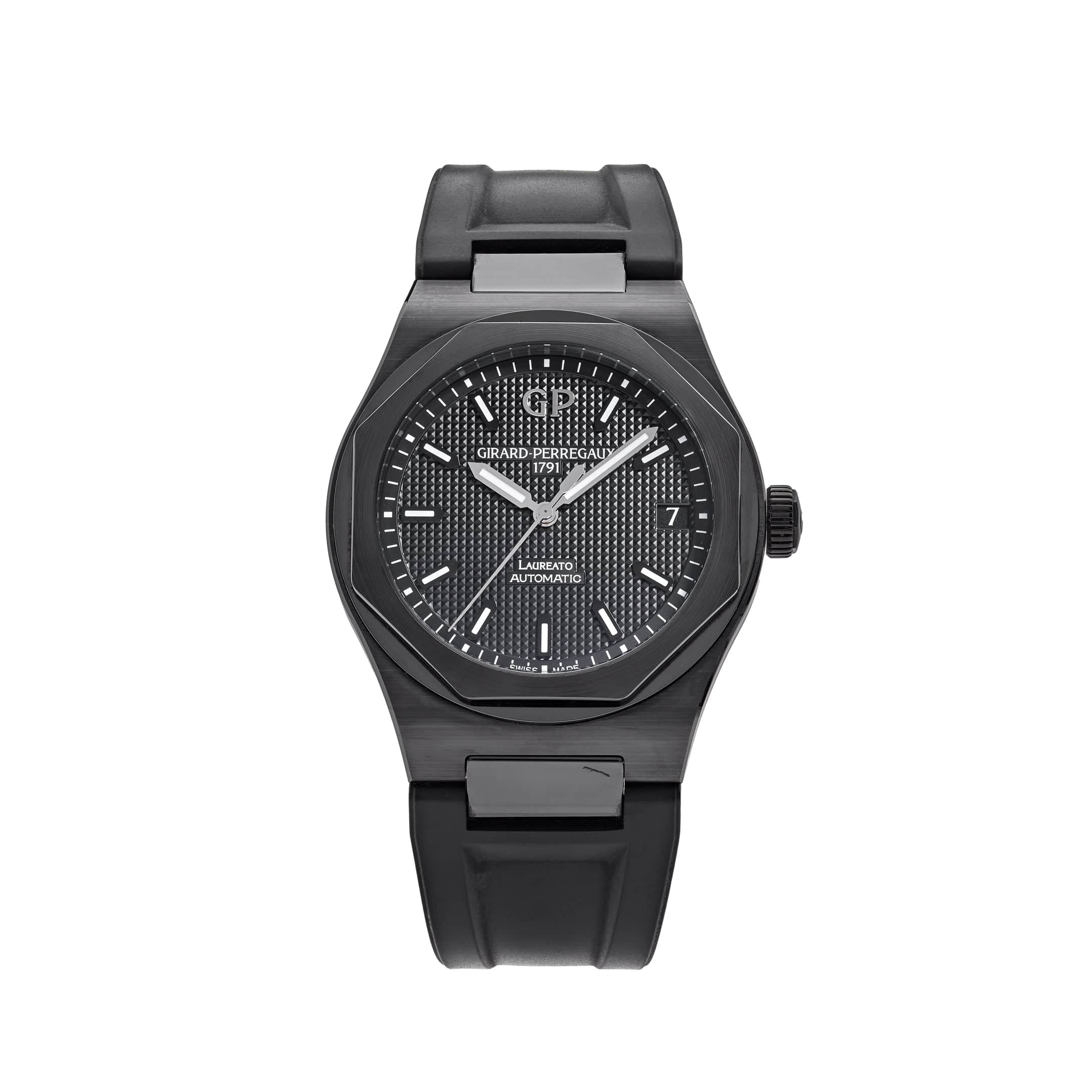 Girard Perregaux Laureato Ceramic Black Dial 81010-32-631-FK6A - Premium Luxury Product