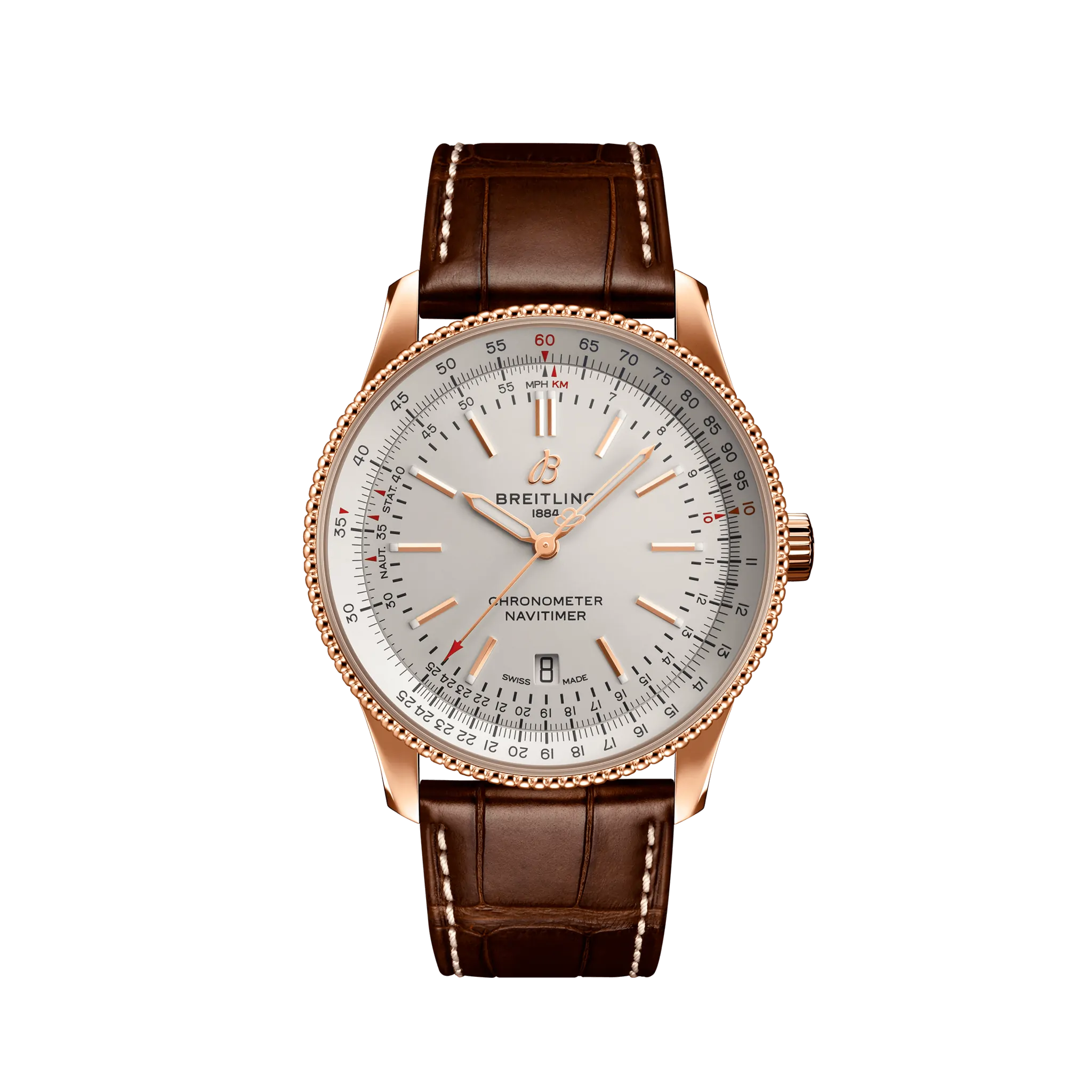 Breitling Navitimer Automatic 41 18k Red Gold Men's Watch - Premium Luxury Product