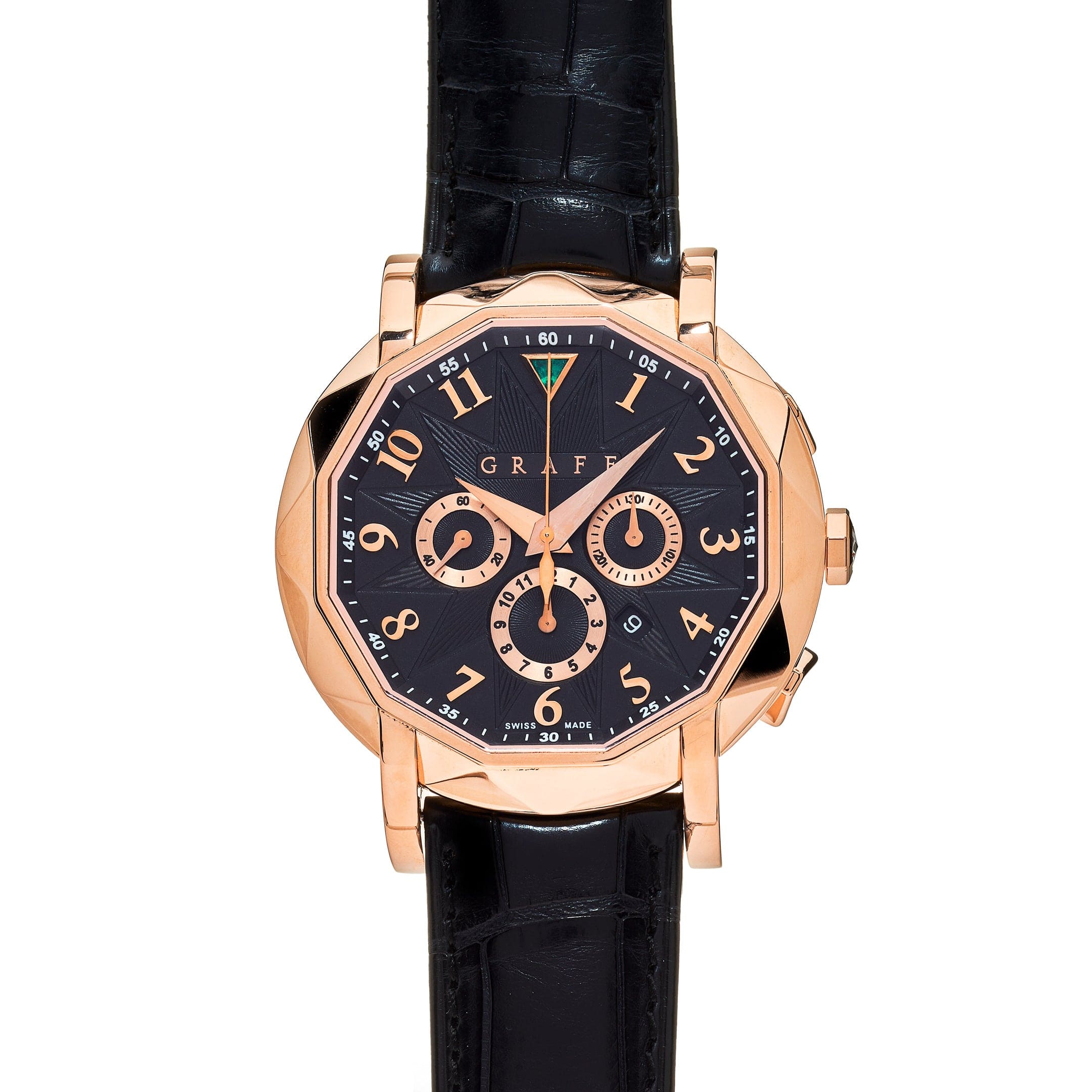 Graff Chronograph Rose Gold Black Dial Limited Edition CG42PGB - Premium Luxury Product