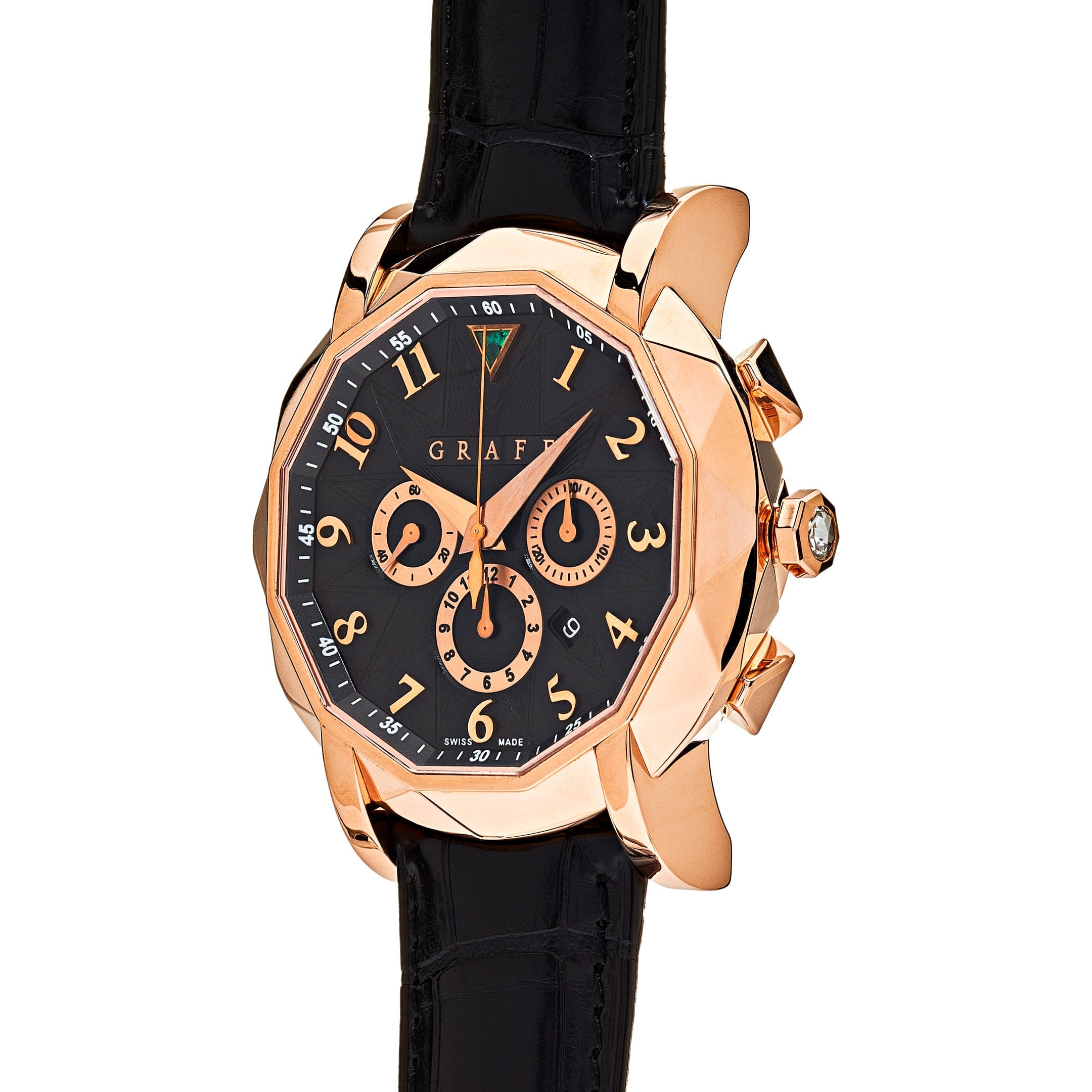 Graff Chronograph Rose Gold Black Dial Limited Edition CG42PGB - Premium Luxury Product