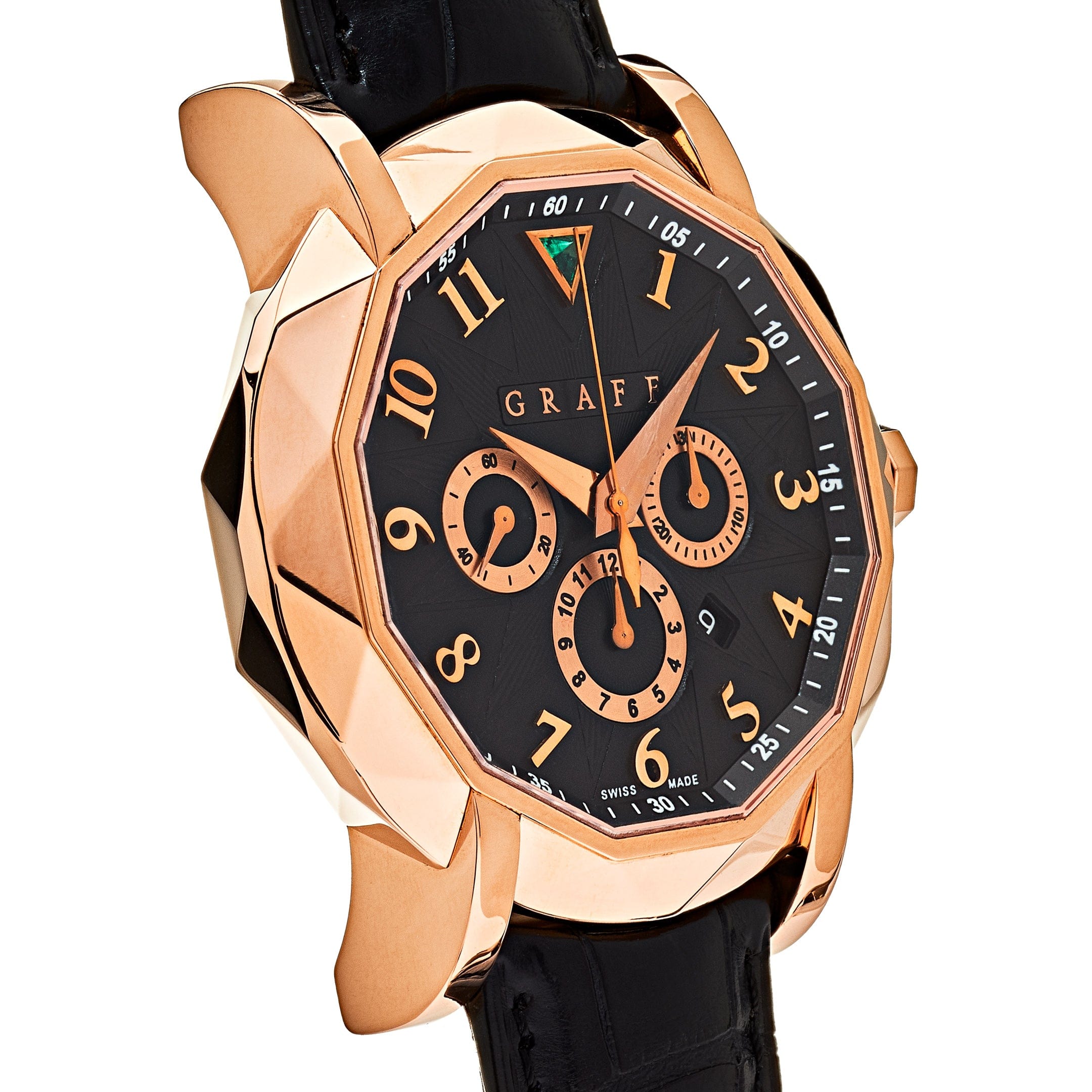 Graff Chronograph Rose Gold Black Dial Limited Edition CG42PGB - Premium Luxury Product