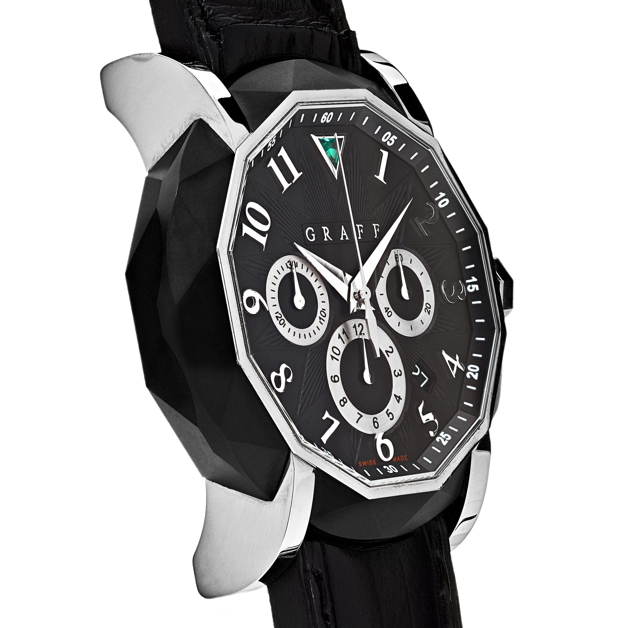 Graff Chronograph White Gold DLC-Coated Steel Black Dial Limited Edition CG45DLCWGB - Premium Luxury Product