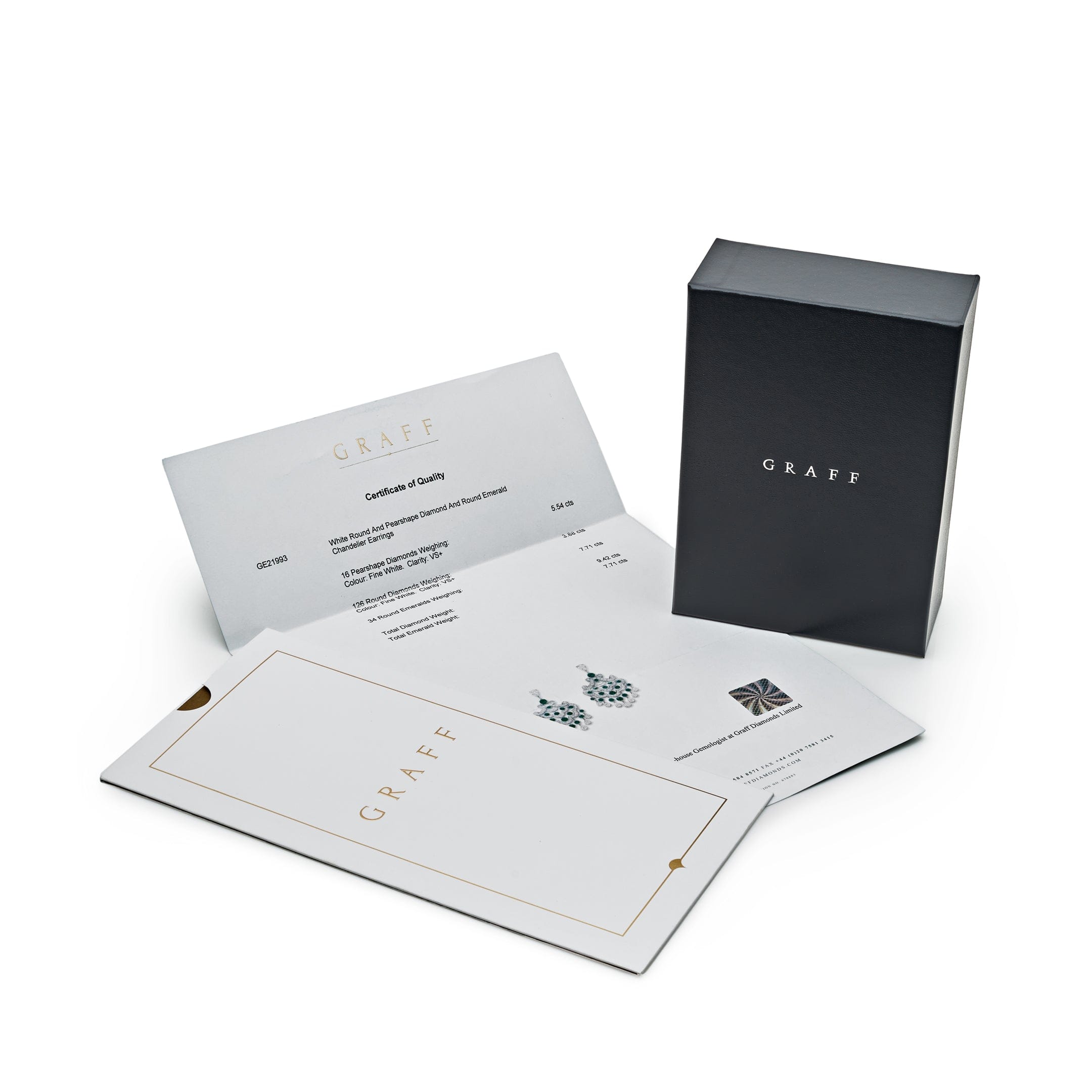 Graff White Gold Diamond and Emerald Chandelier Earrings - Premium Luxury Product