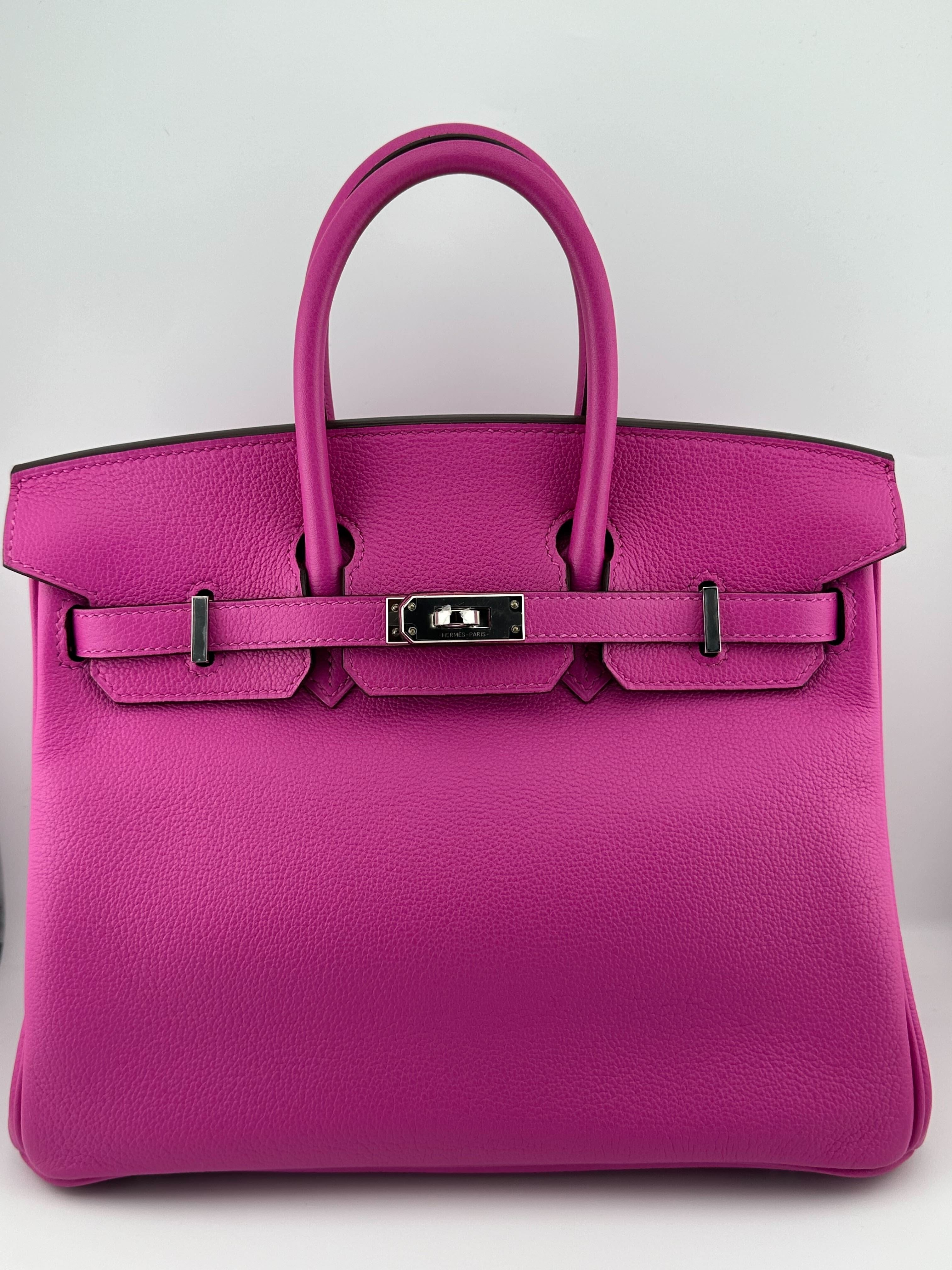 Hermès Birkin 25 Novillo Leather Verso Magnolia/ Capucine Palladium Hardware