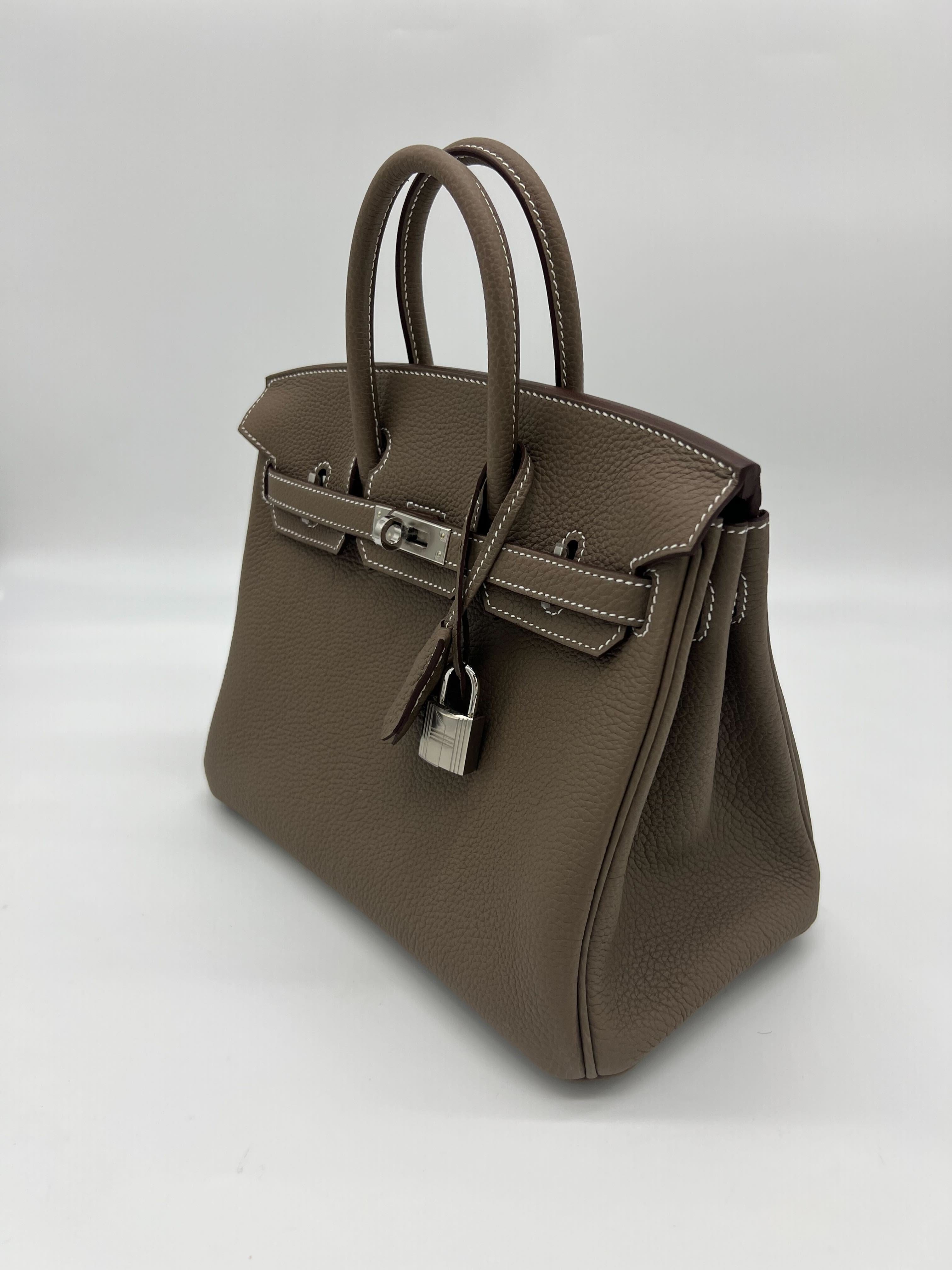 Hermès Birkin 25 Togo Etoupe Palladium Hardware