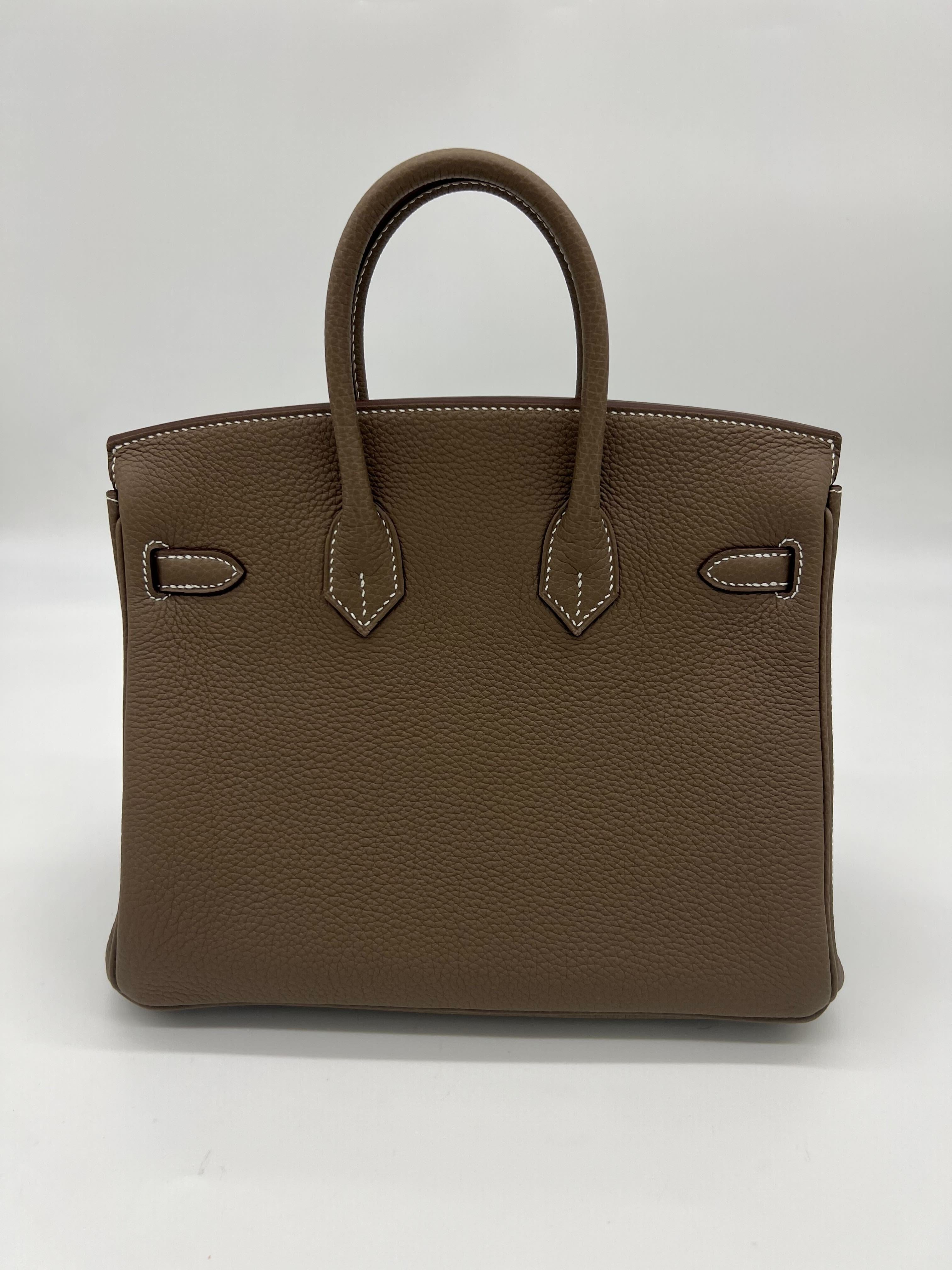 Hermès Birkin 25 Togo Etoupe Palladium Hardware