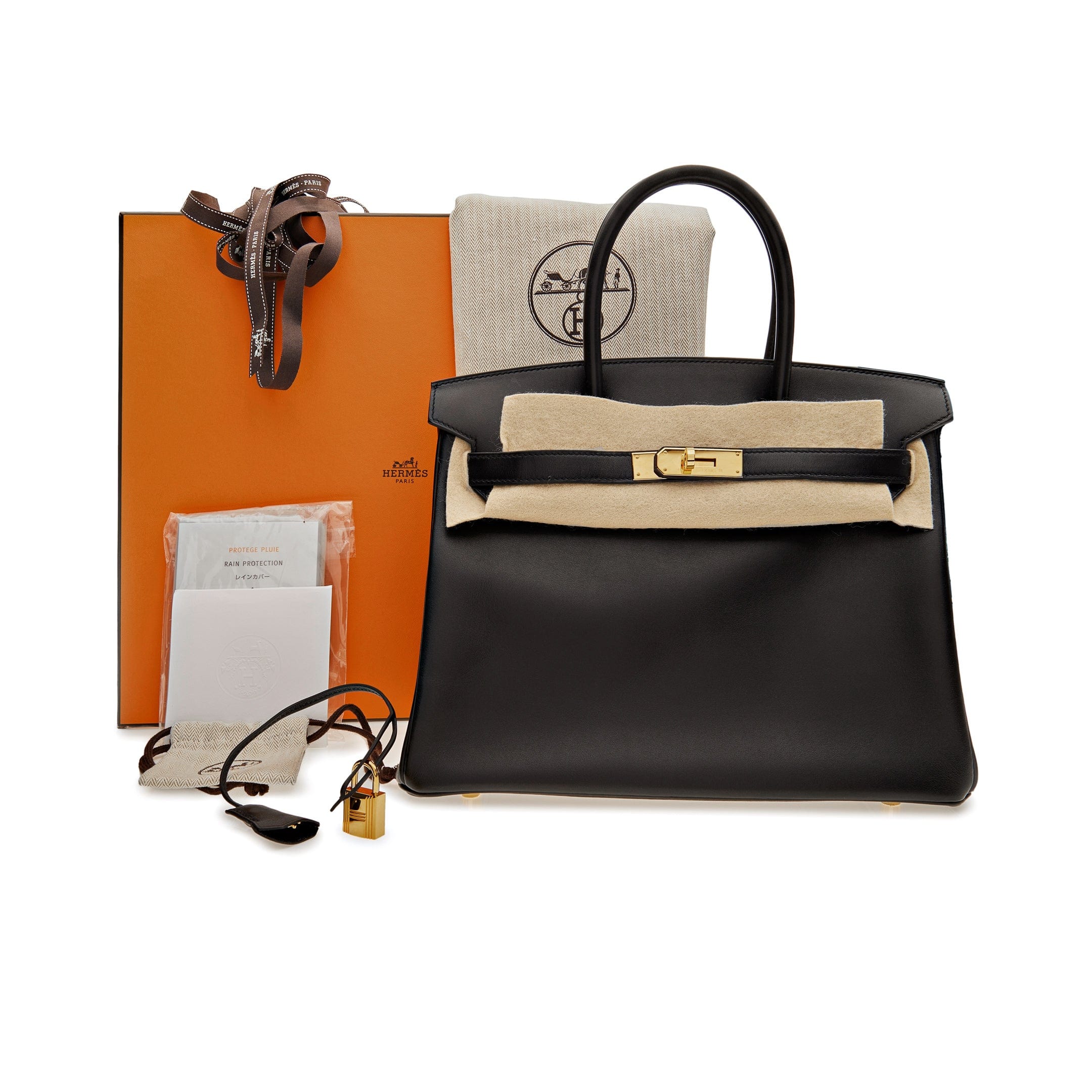 Hermès Birkin 30 Black Box Leather Gold Hardware