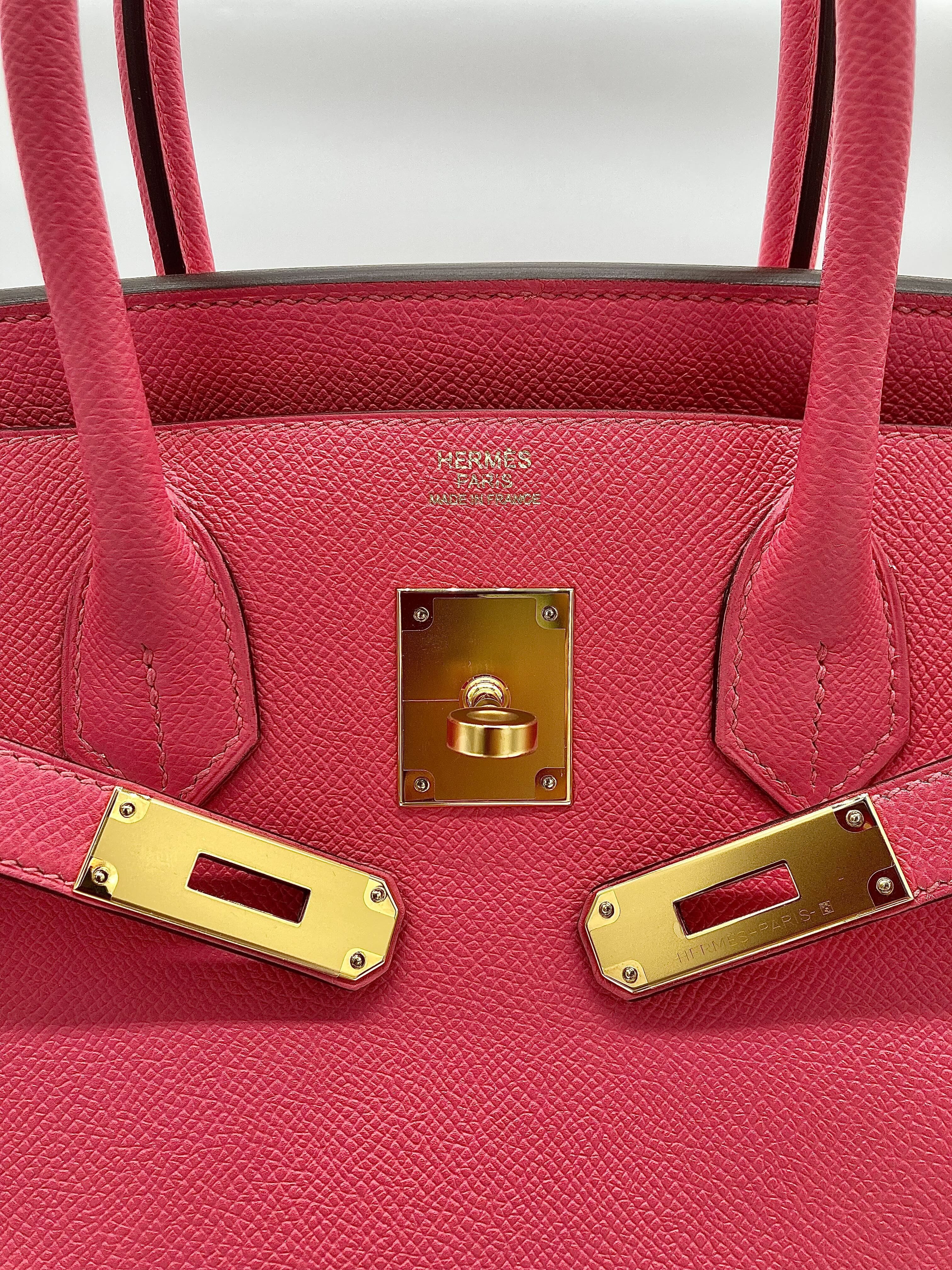 Hermès Birkin 30 Epsom Rose Azalee Gold Hardware