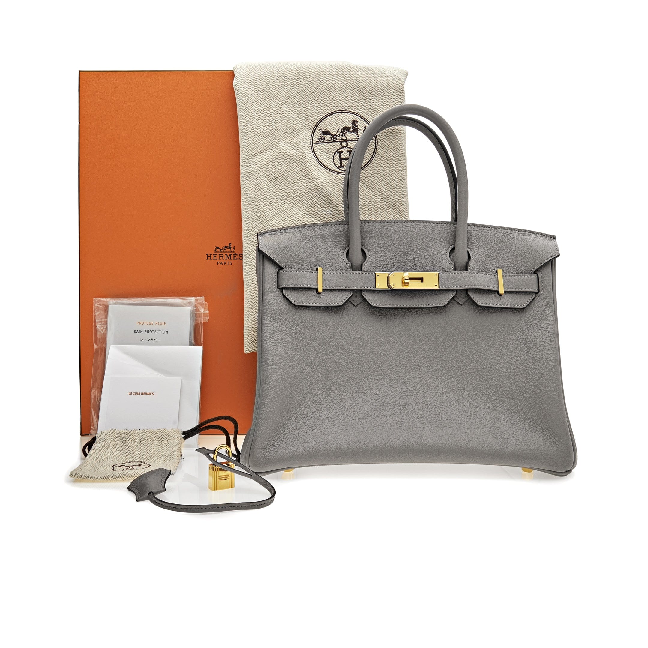 Hermès Birkin 30 Gris Asphalte Togo Gold Hardware