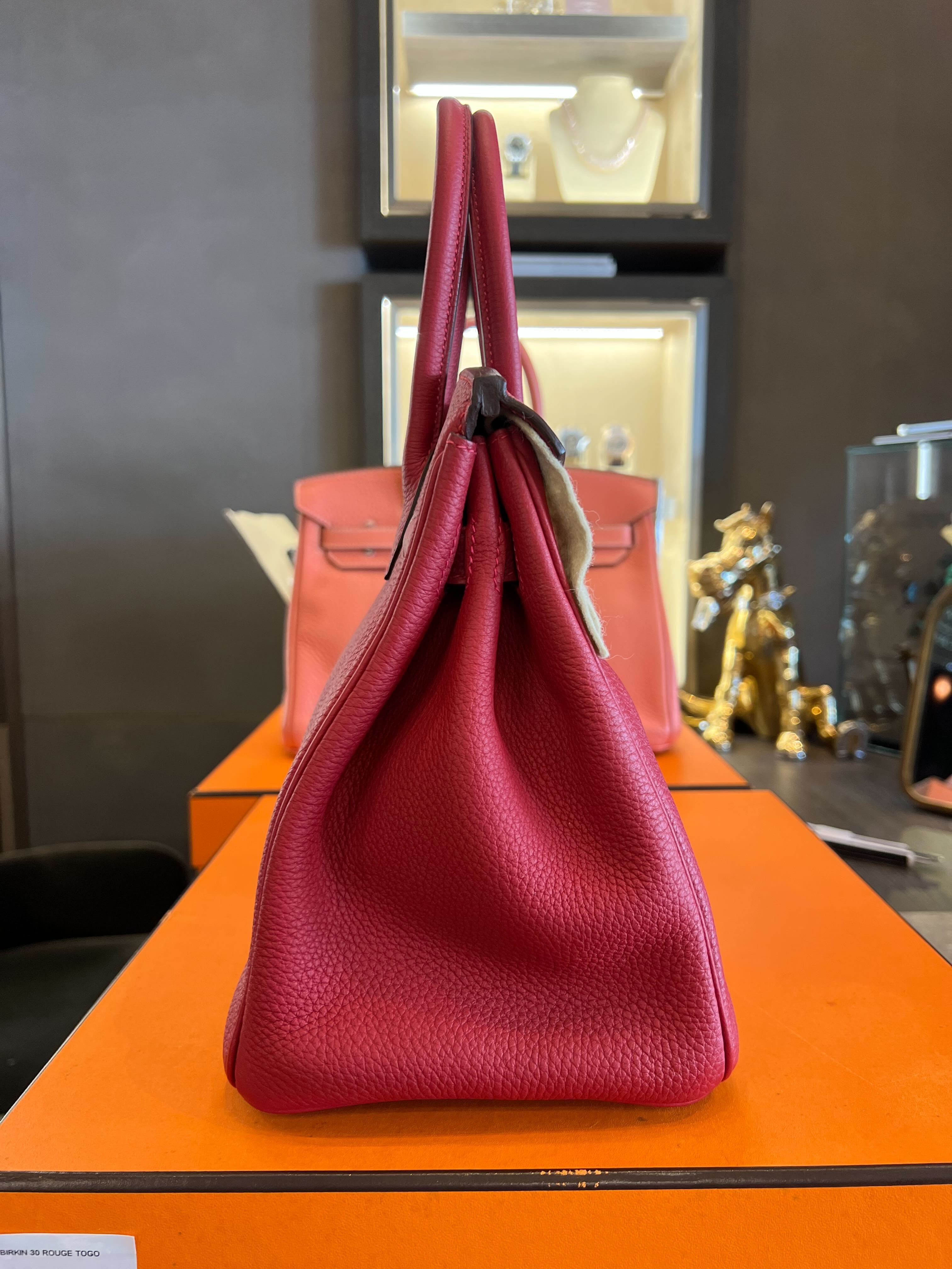 Hermès Birkin 30 Rouge Vif Togo Palladium Hardware
