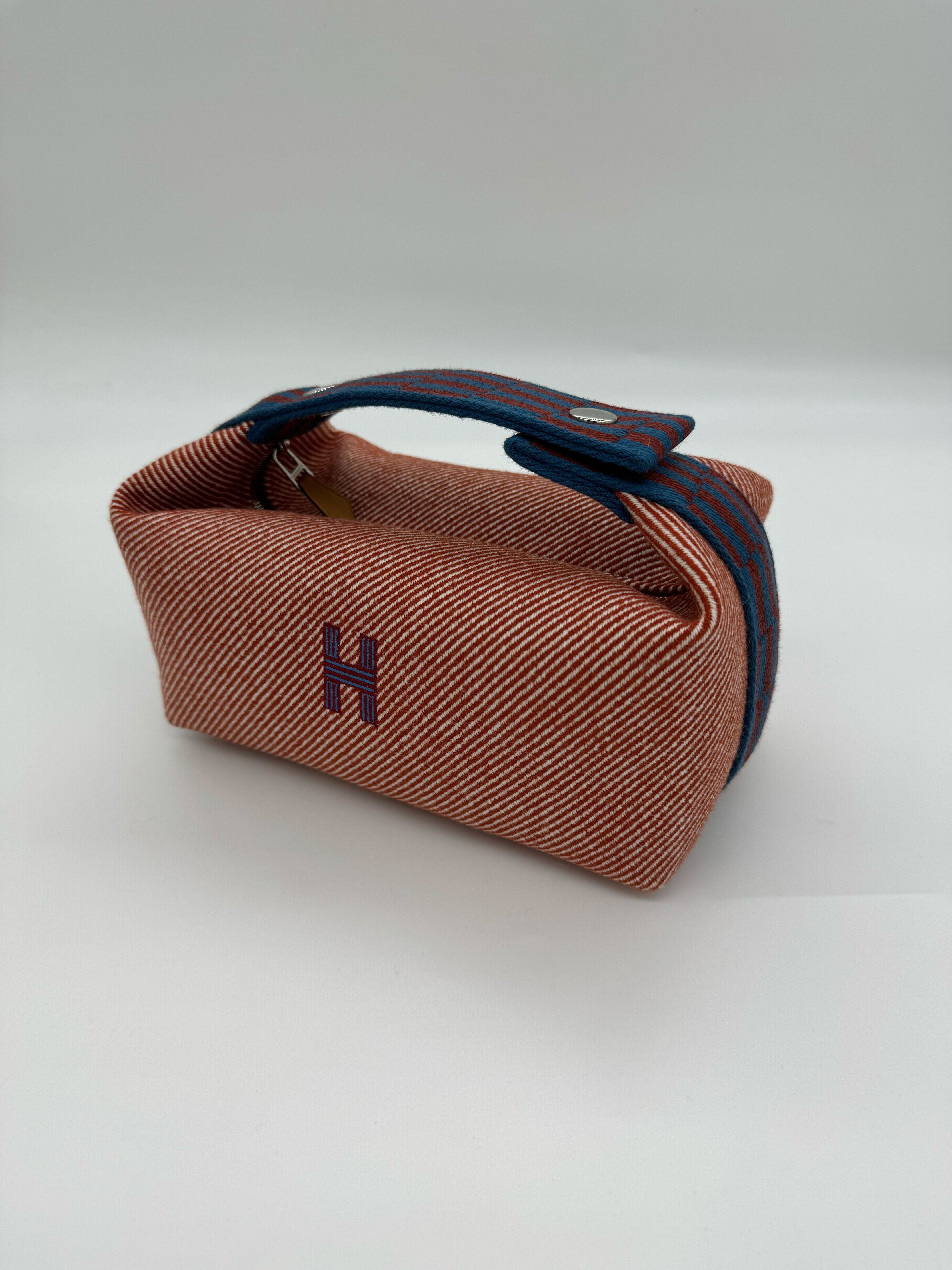 Hermès Bride-a-Brac PM Tomette Natte Travel Case Merino Wool Palladium Hardware