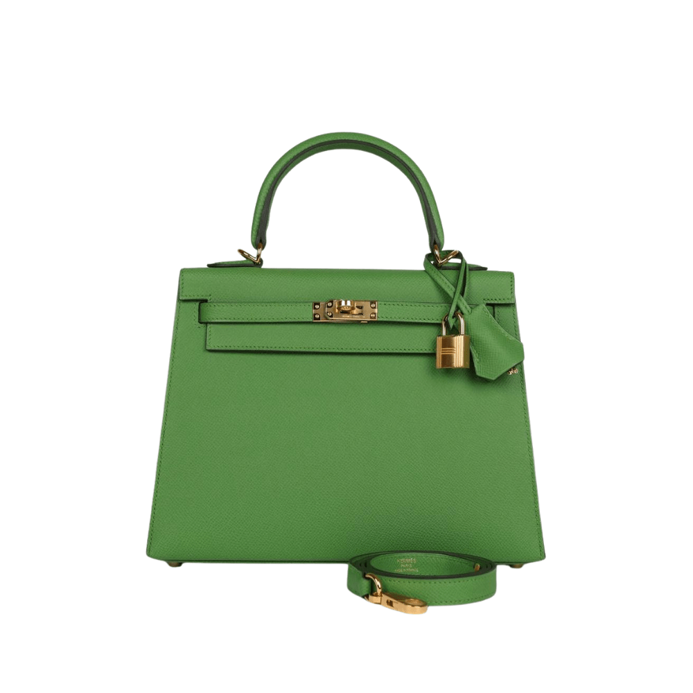 Hermès Kelly II Sellier 25 Epsom Calfskin Vert Yucca Gold Hardware