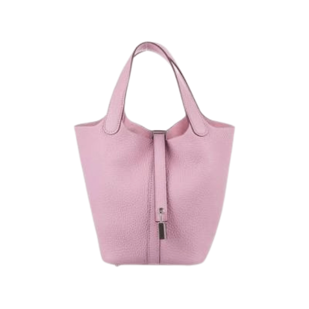 Hermes Picotin 18 Rose Sakura Clemence Leather Palladium Hardware