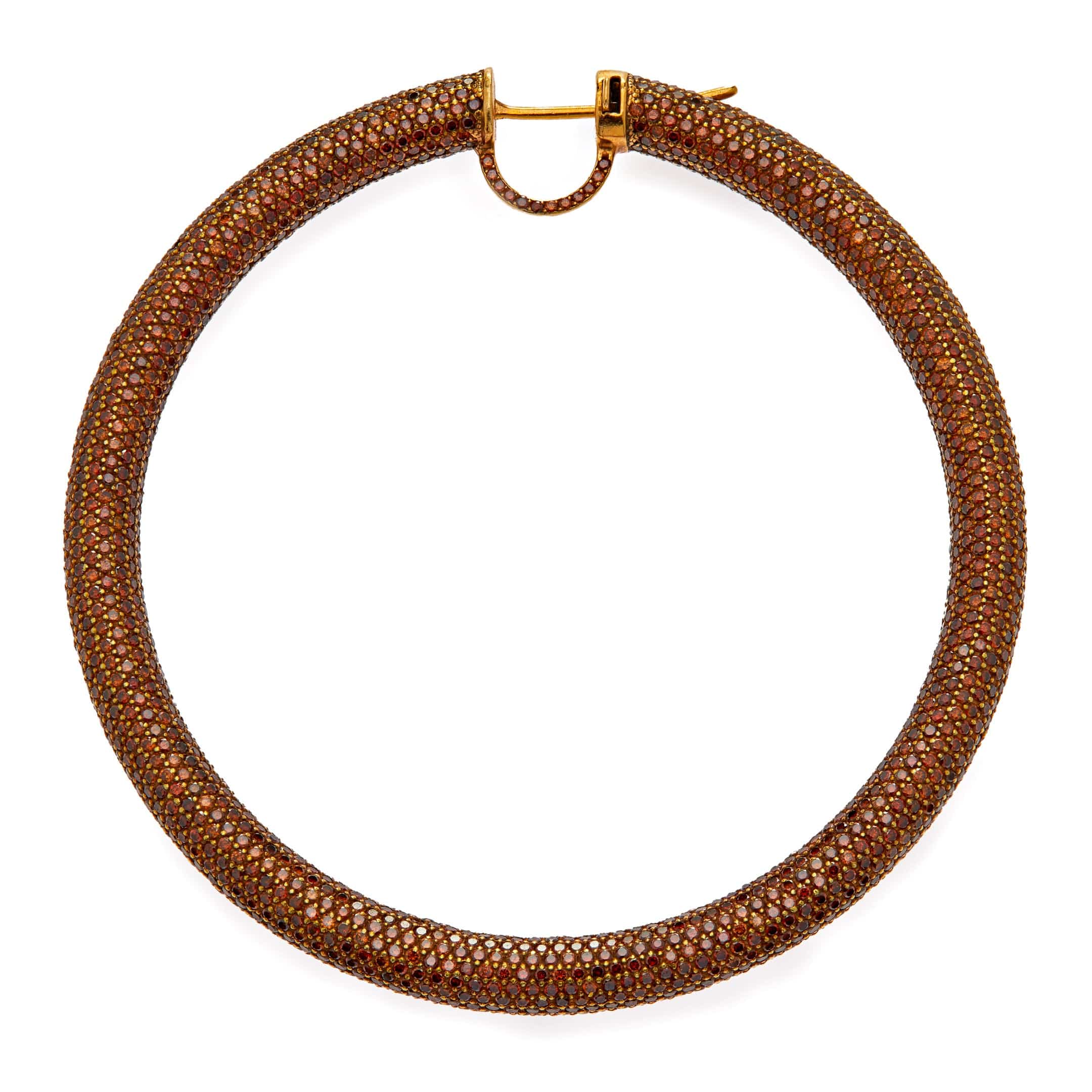 Jacob & Co. Hoop Earrings 18K Yellow Gold Pavé Set with Brown Diamonds - Premium Luxury Product