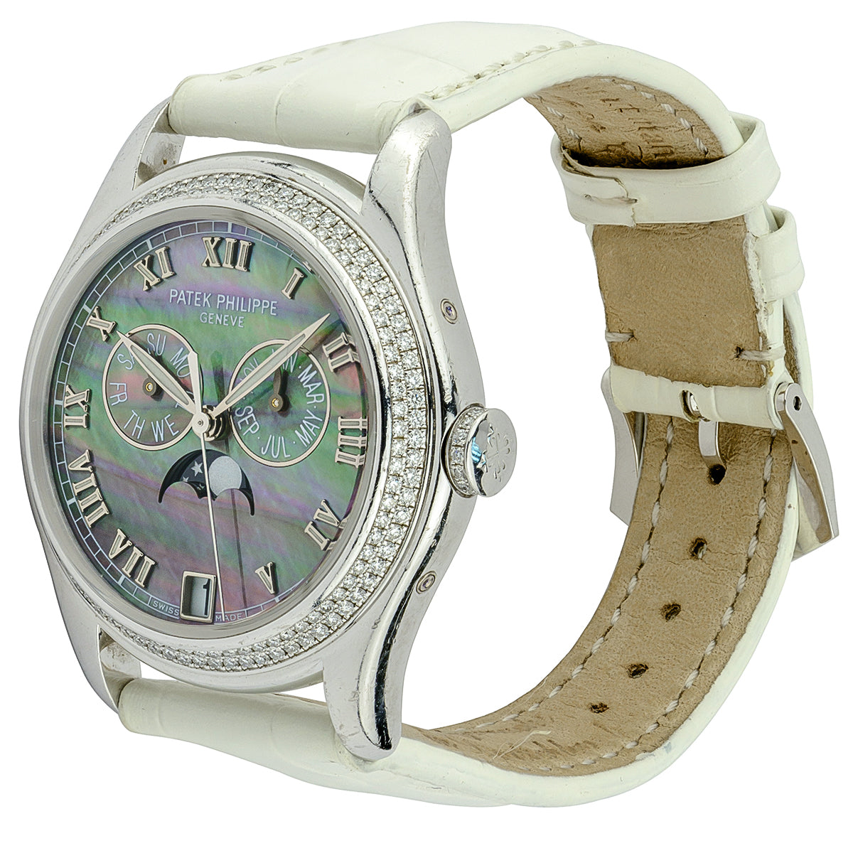 Patek Philippe Complications Annual Calendar 18K White Gold & Diamonds Men’s Watch