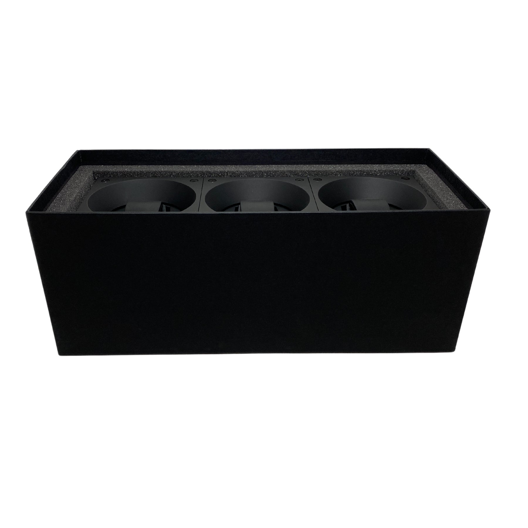 Masterbox Triple Black Leather Watch Winder with White Stitching (3 Watches)