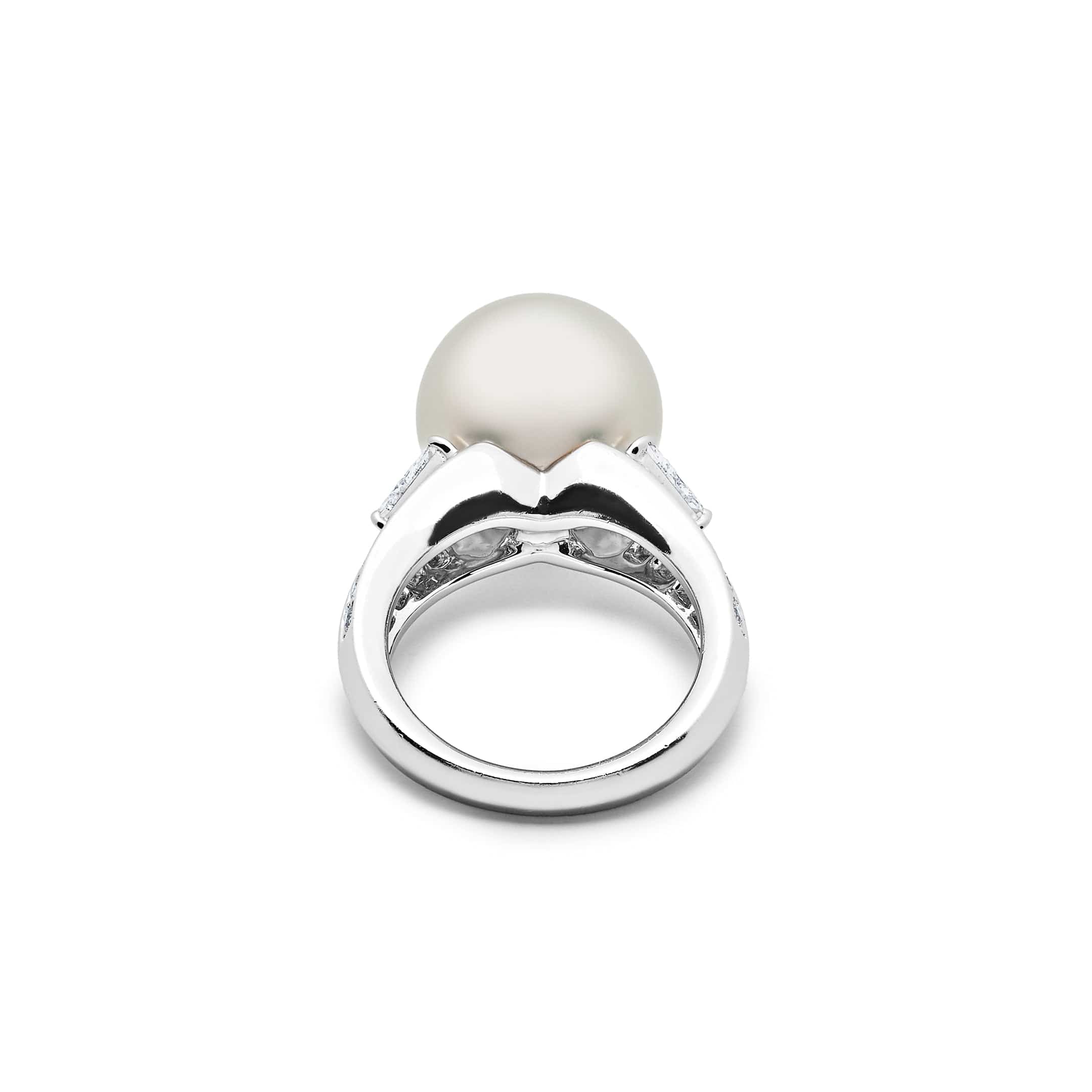 Mikimoto White South Sea Cultured Pearl and Diamond Ring