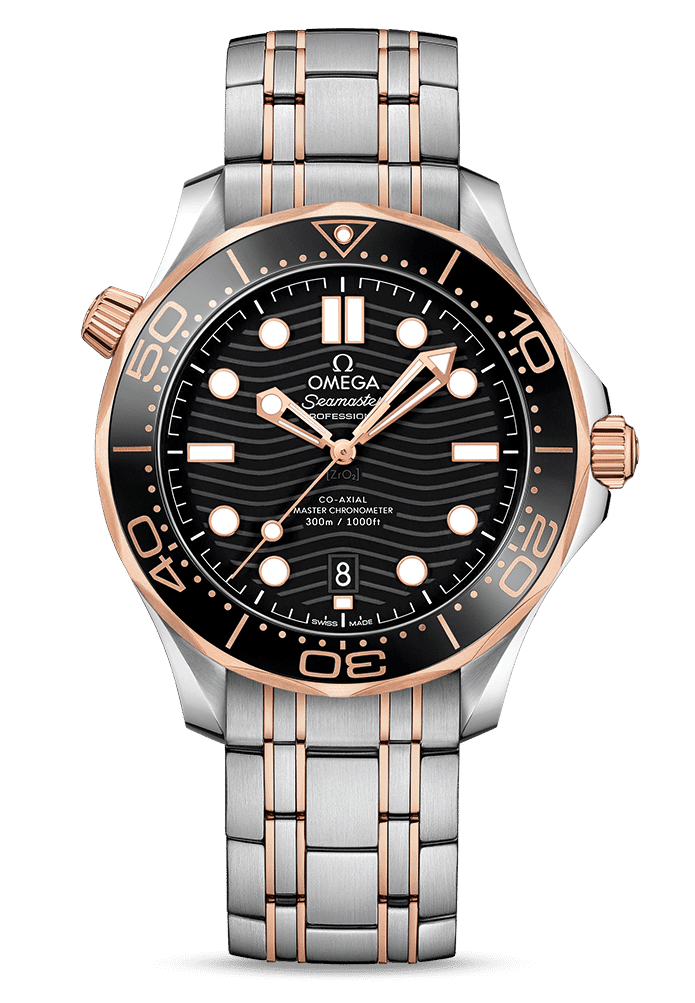 Omega Seamaster 300 Master Co-Axial Stainless Steel &amp; 18K Sedna Gold - Premium Luxury Product
