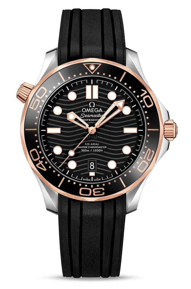 Omega Seamaster 300 Master Co-Axial Stainless Steel &amp; 18K Sedna Gold - Premium Luxury Product