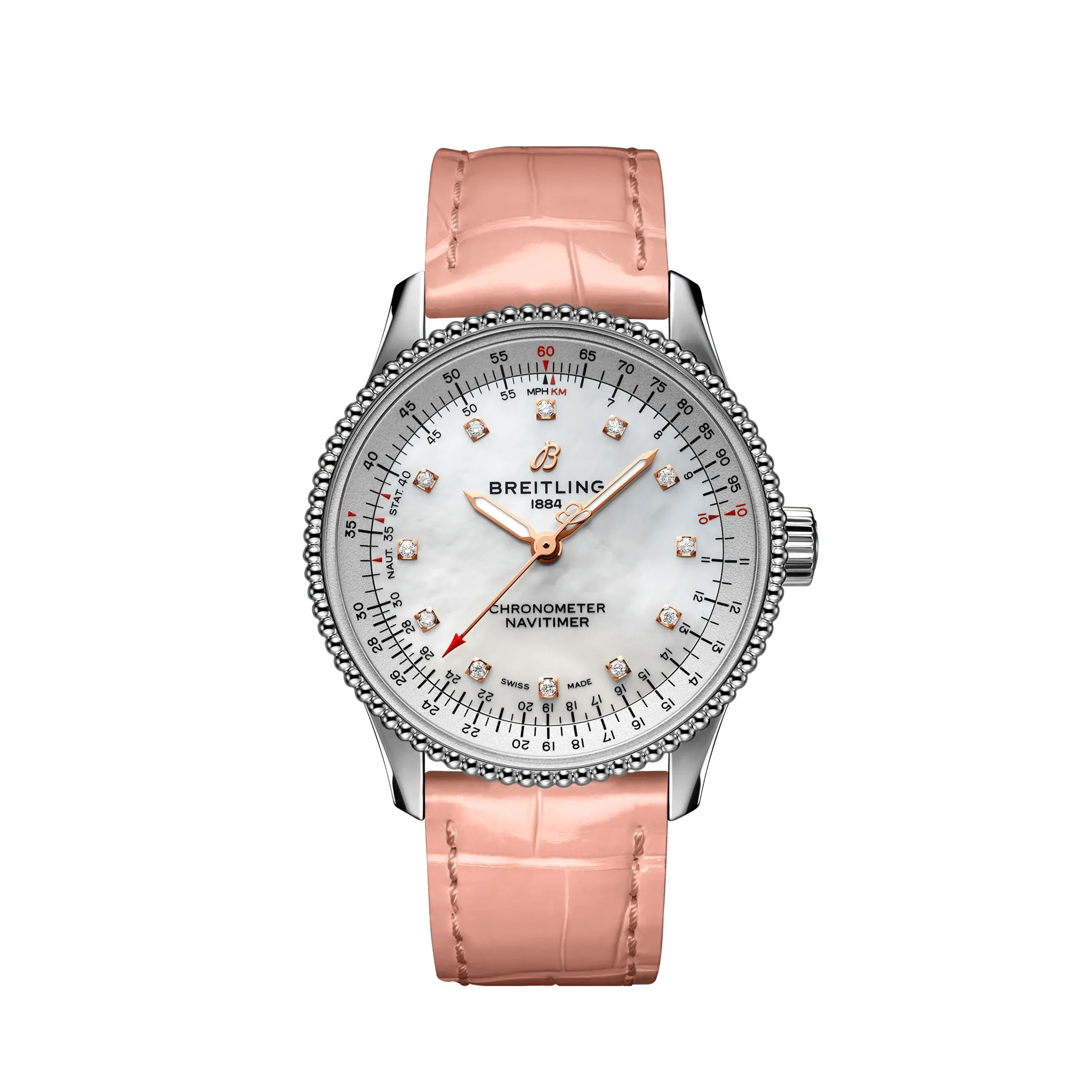 Breitling Navitimer Automatic 35 Stainless Steel & Diamond Men's Watch - Premium Luxury Product