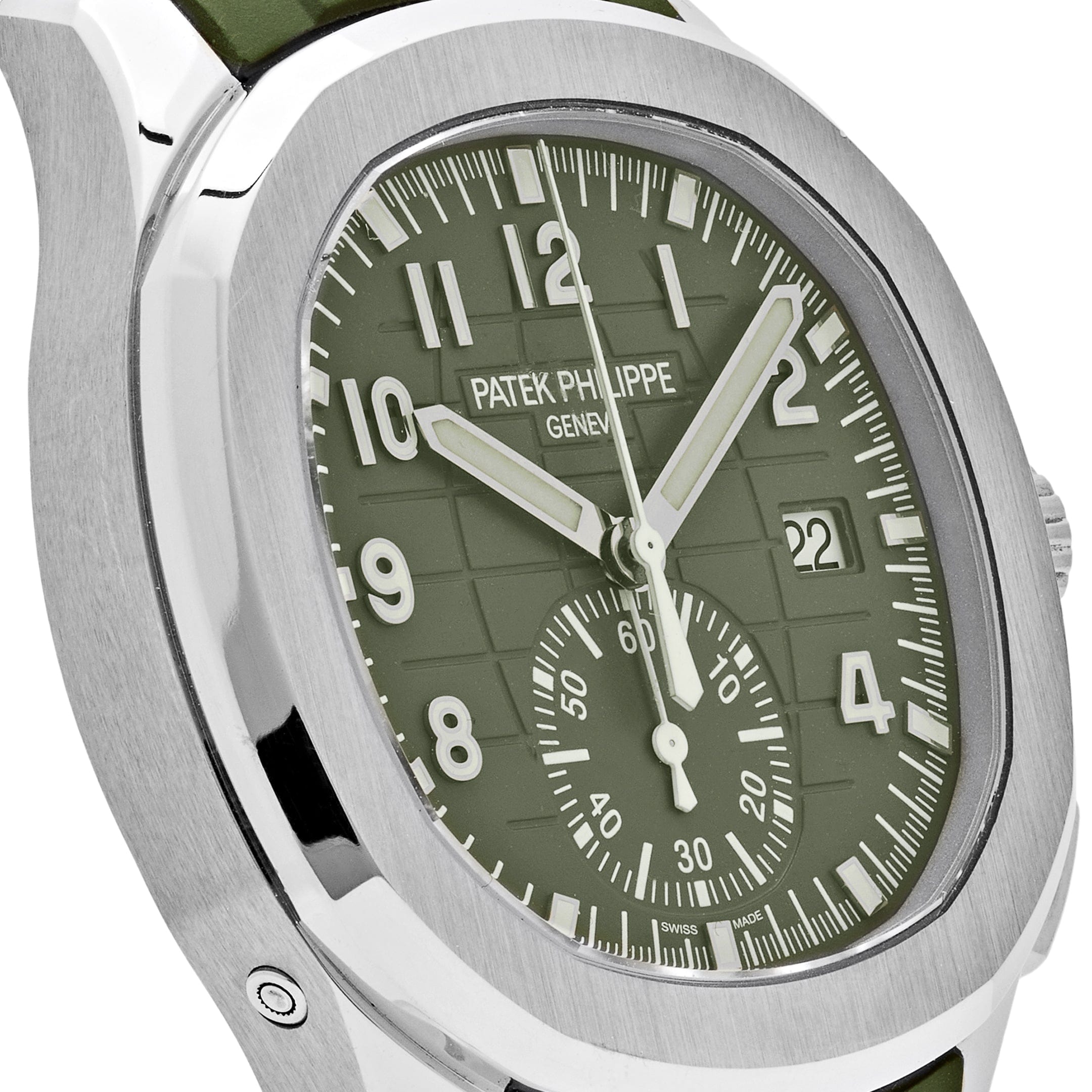Patek Philippe Aquanaut 5968G-010 Chronograph White Gold Khaki Green Dial Uncut strap (2024)