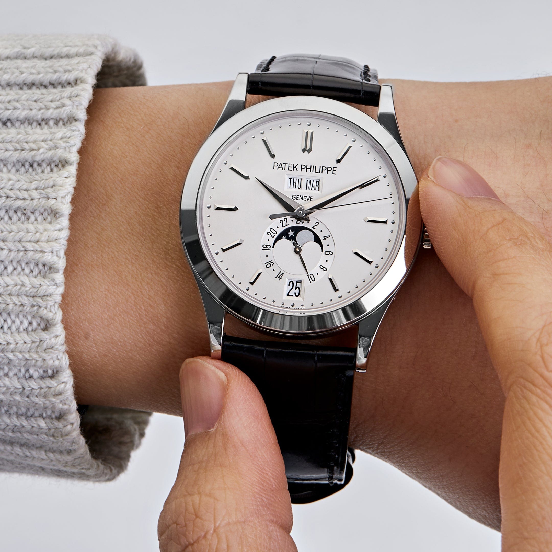 Patek Philippe Complications 5396G-011 Annual Calendar Moon Phase White Gold (2019)