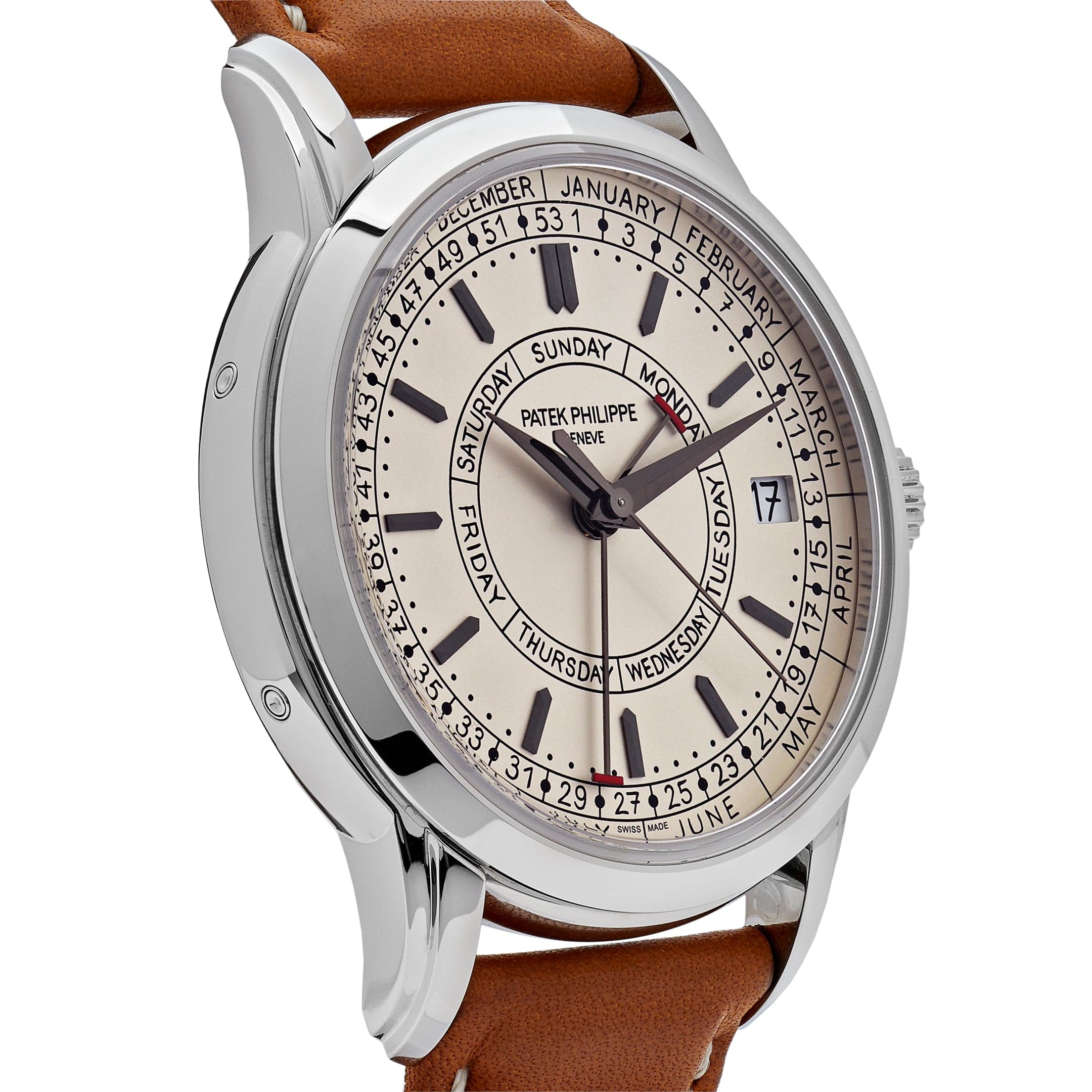 Patek Philippe Complications Calatrava 5212A-001 Weekly Calendar Silver Opaline Dial