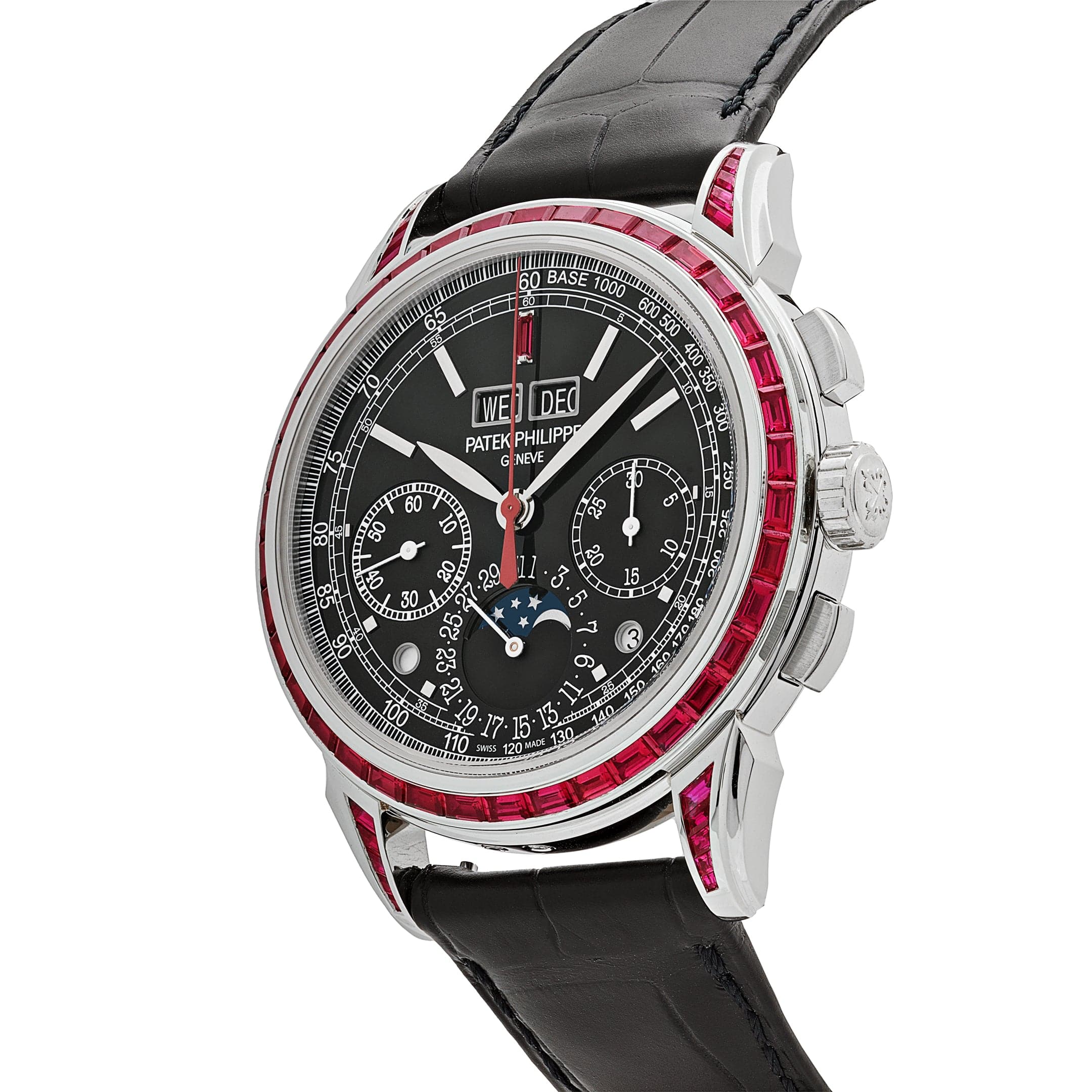 Patek Philippe Grand Complications  5271/12P-001 Perpetual Calendar  Platinum Black Dial Ruby Bezel