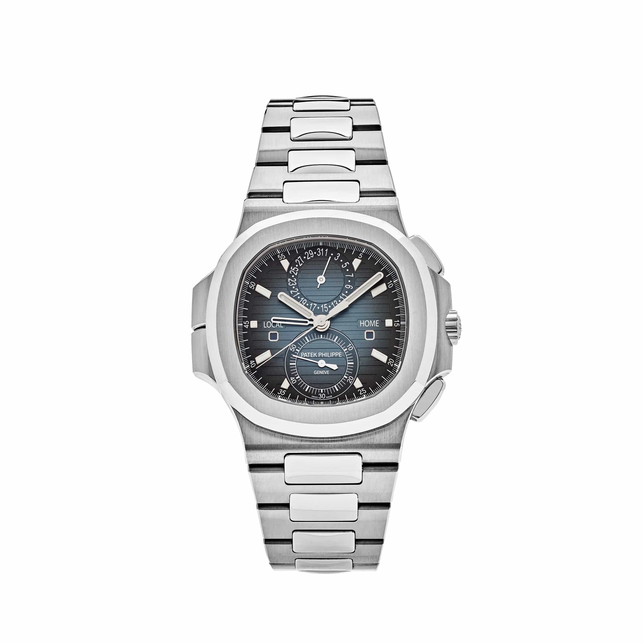 Patek Philippe Nautilus 5990/1A-011 'Travel Time' Flyback Chronograph Stainless Steel Blue Dial
