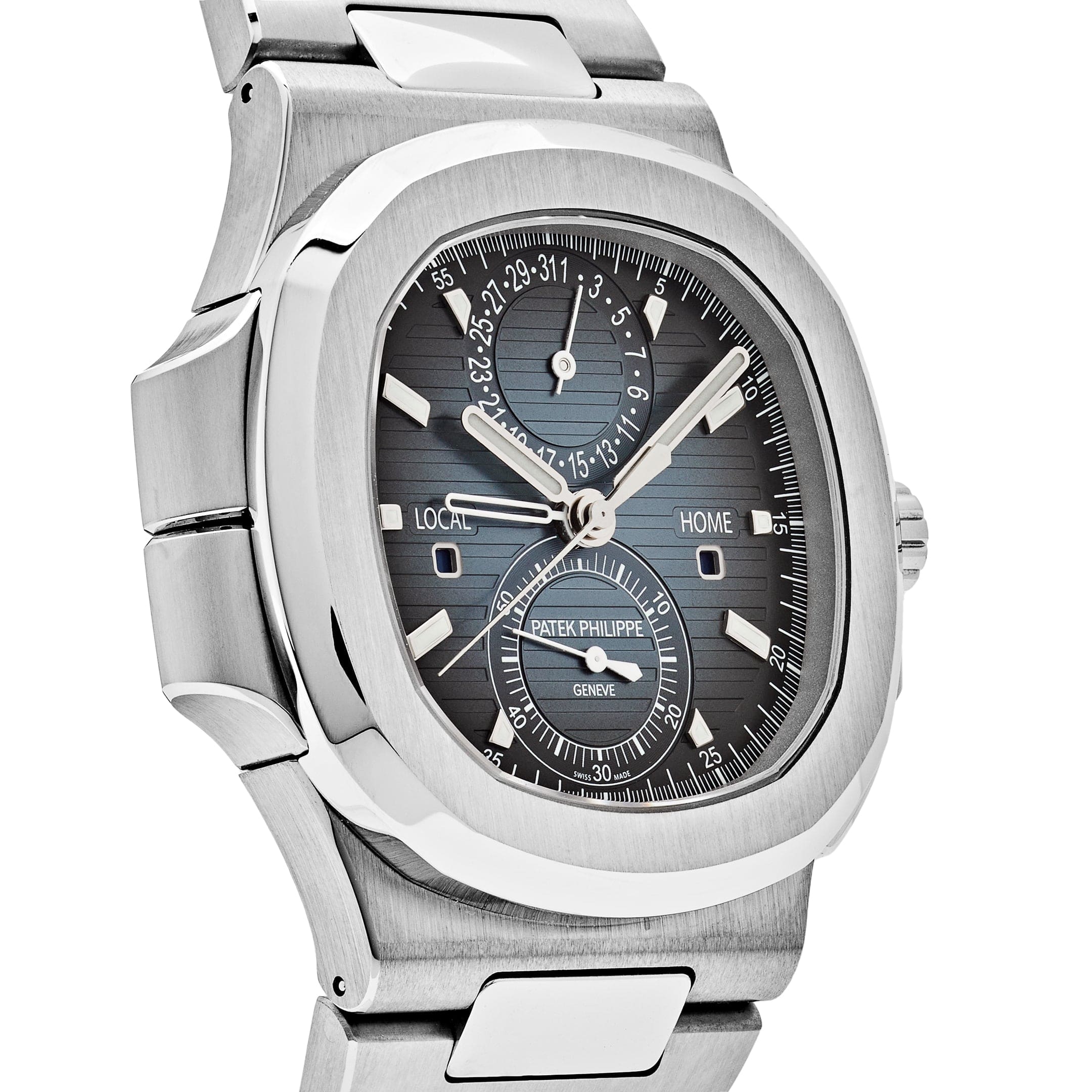 Patek Philippe Nautilus 5990/1A-011 'Travel Time' Flyback Chronograph Stainless Steel Blue Dial