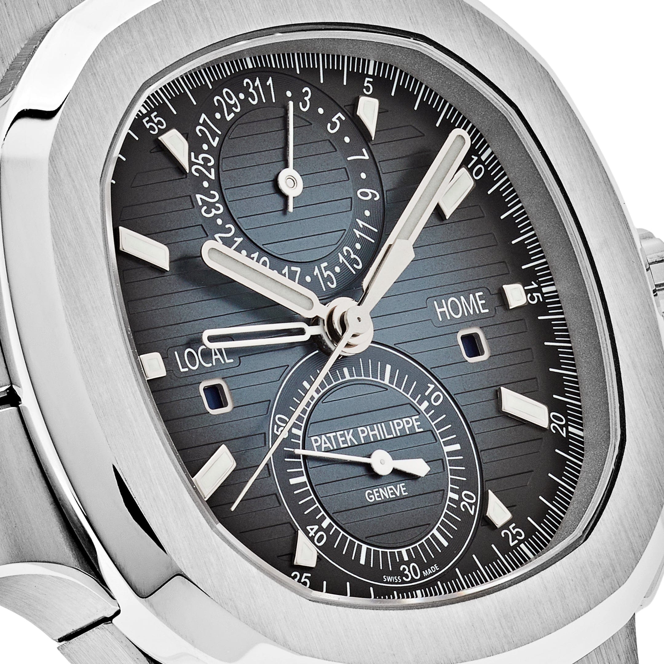 Patek Philippe Nautilus 5990/1A-011 'Travel Time' Flyback Chronograph Stainless Steel Blue Dial