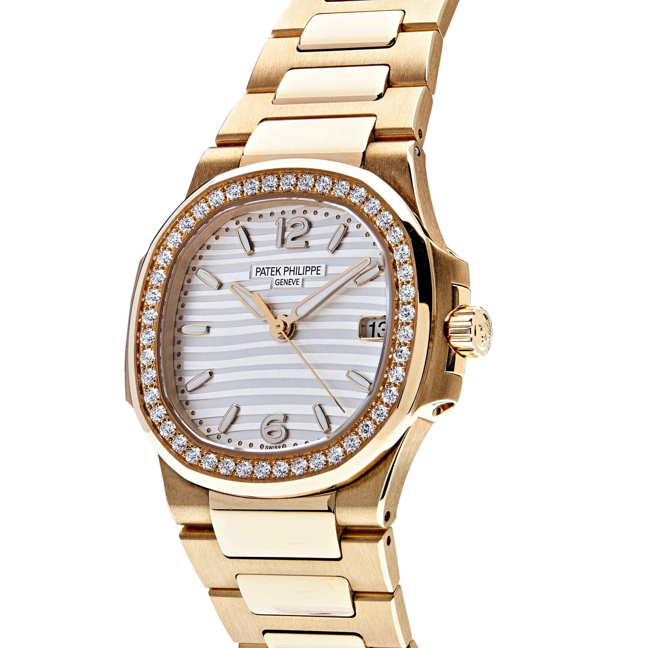 Patek Philippe Nautilus 7010/1R-011 'Ladies' Quartz Rose Gold Diamond Bezel