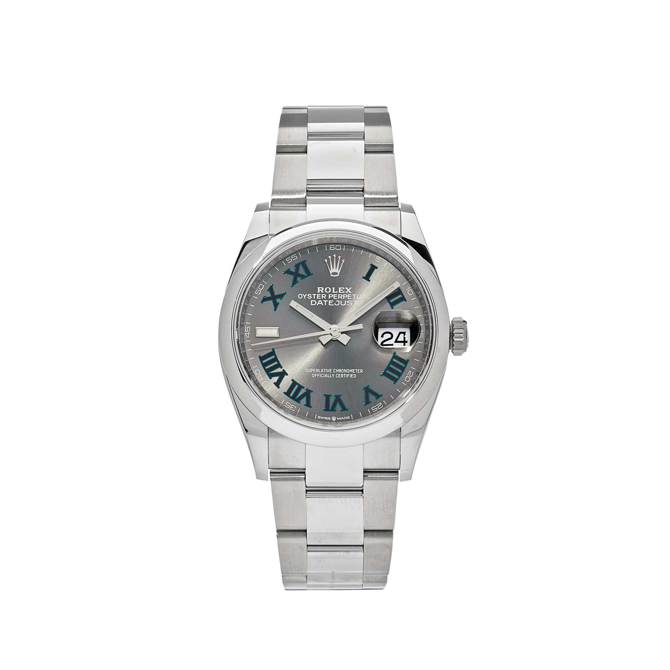 Rolex Datejust 126200 'Wimbledon' Stainless Steel Slate Dial