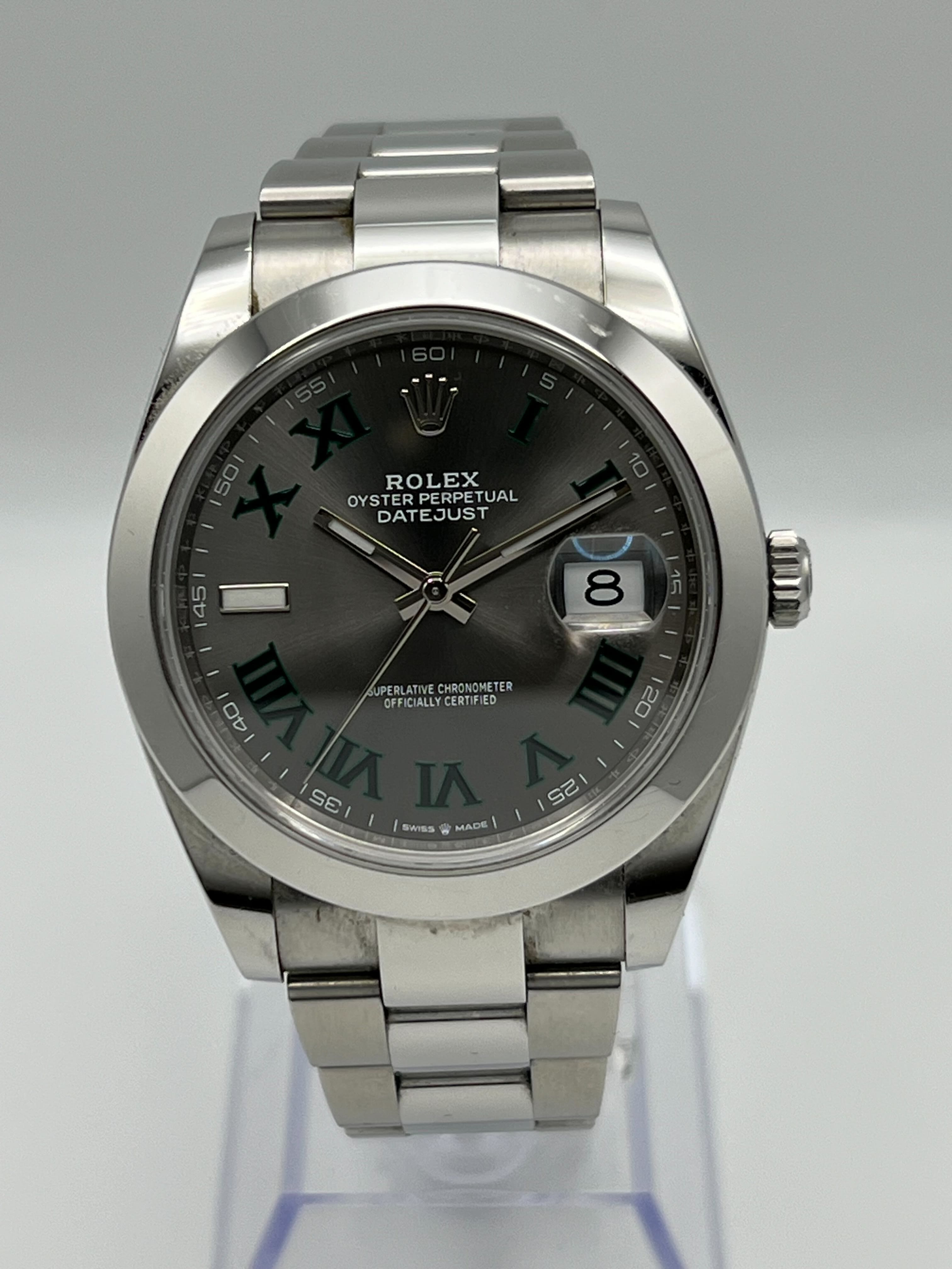 Rolex Datejust 126300 'Wimbledon' Stainless Steel Slate Dial (2021)