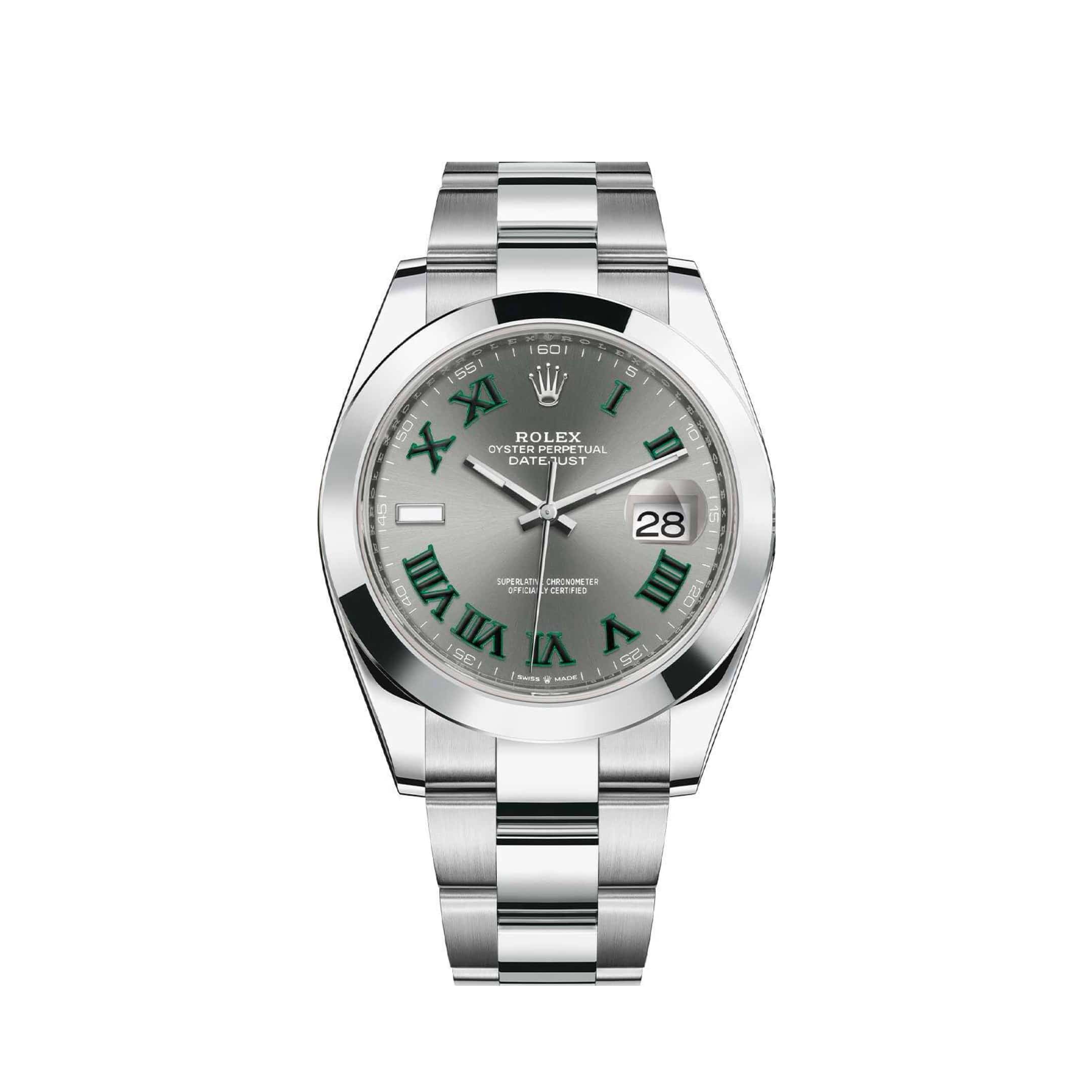 Rolex Datejust 126300 'Wimbledon' Stainless Steel Slate Dial (2021)